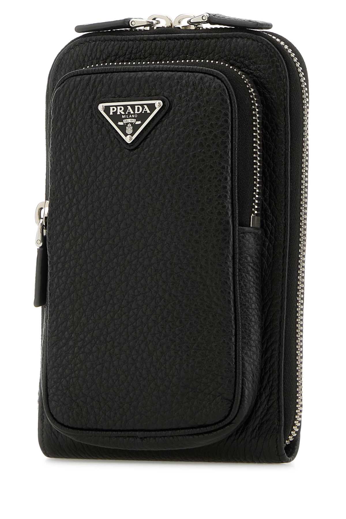 Prada Men Black Leather Phone Case PRADA