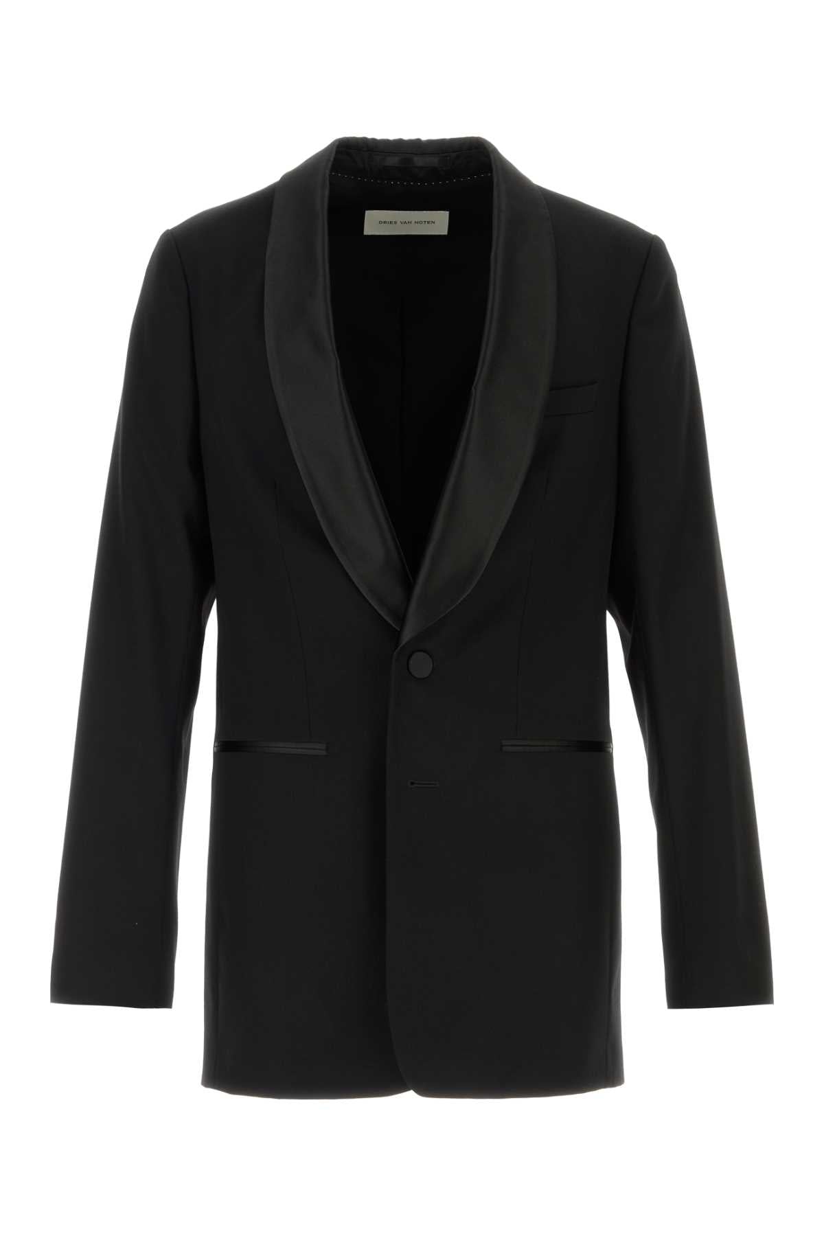 Dries Van Noten Men Black Wool Blend Bartux Blazer DRIES VAN NOTEN