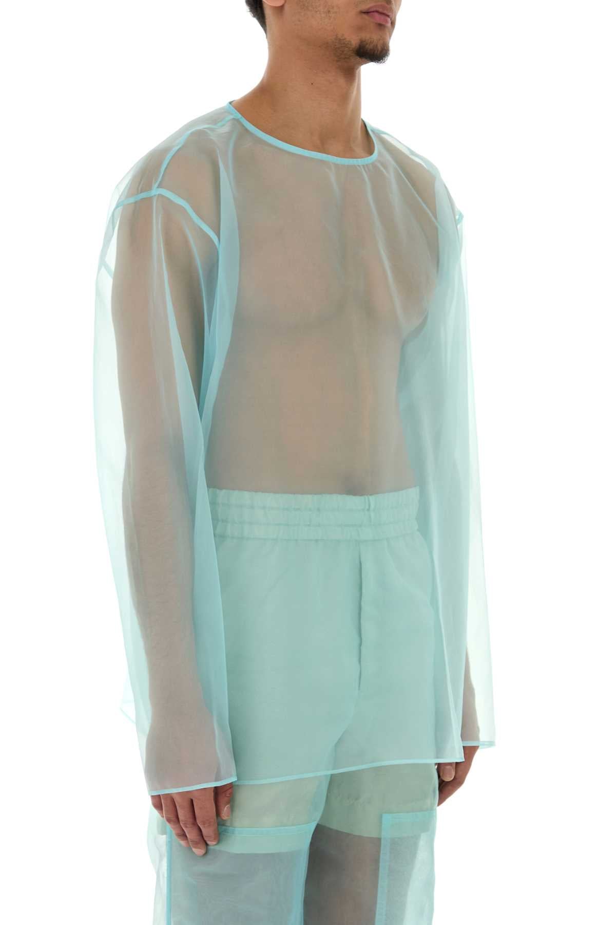 Dries Van Noten Men Light Blue Organza Camille Top DRIES VAN NOTEN