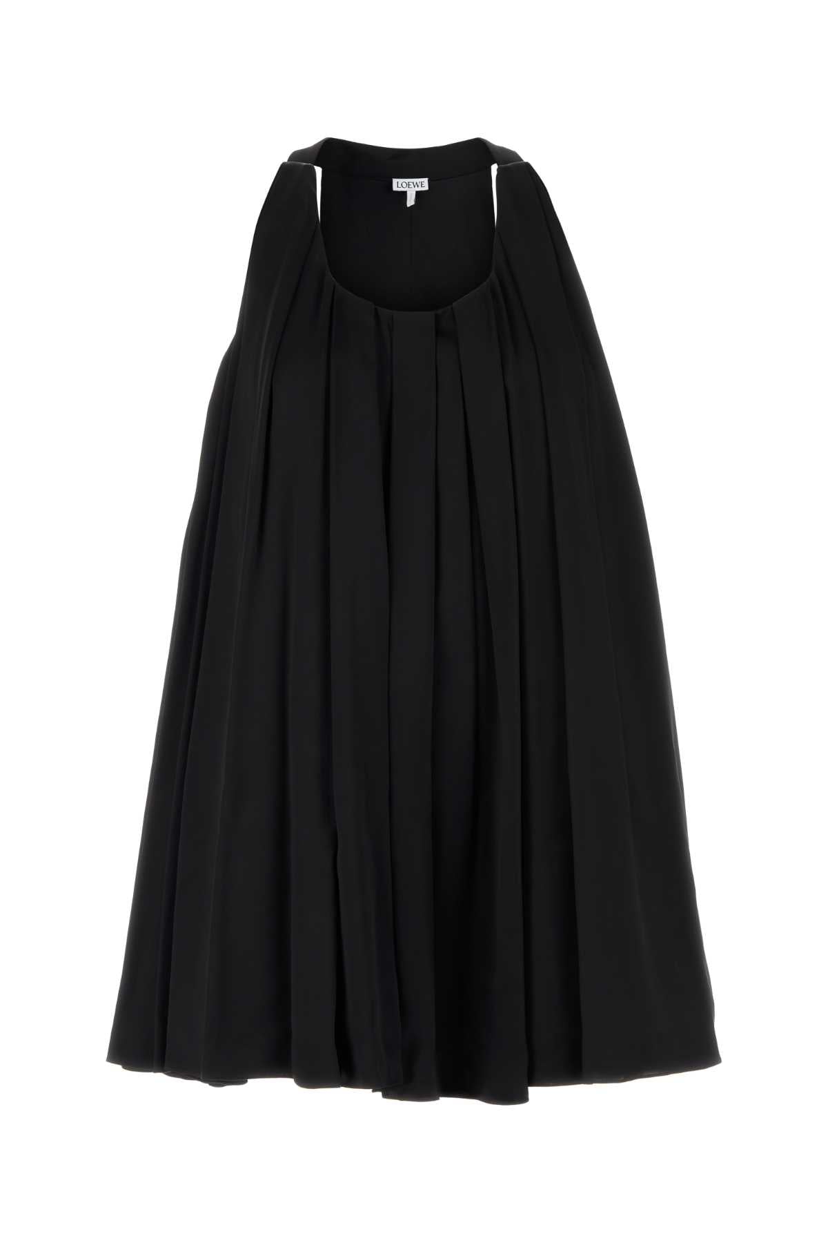 Loewe Women Black Satin Mini Dress LOEWE