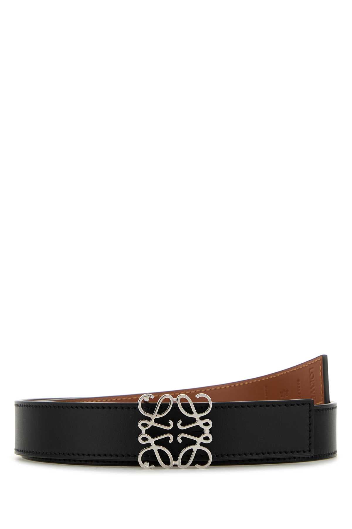 Loewe Women Black Leather Reversible Belt LOEWE