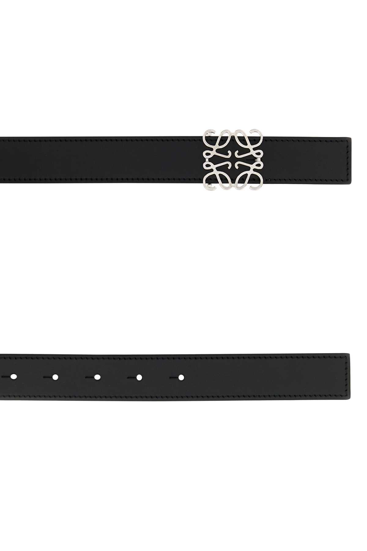Loewe Women Black Leather Reversible Belt LOEWE