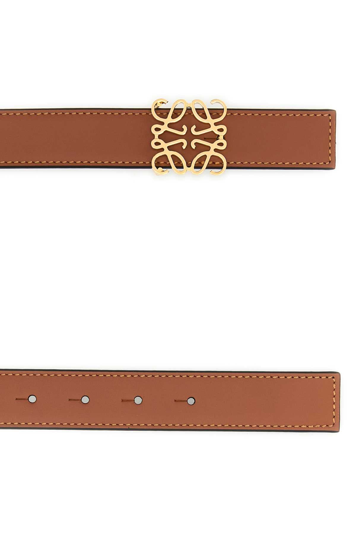 Loewe Women Caramel Leather Reversible Belt LOEWE