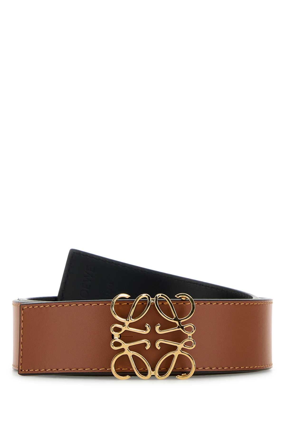 Loewe Men Caramel Leather Reversible Anagram Belt LOEWE