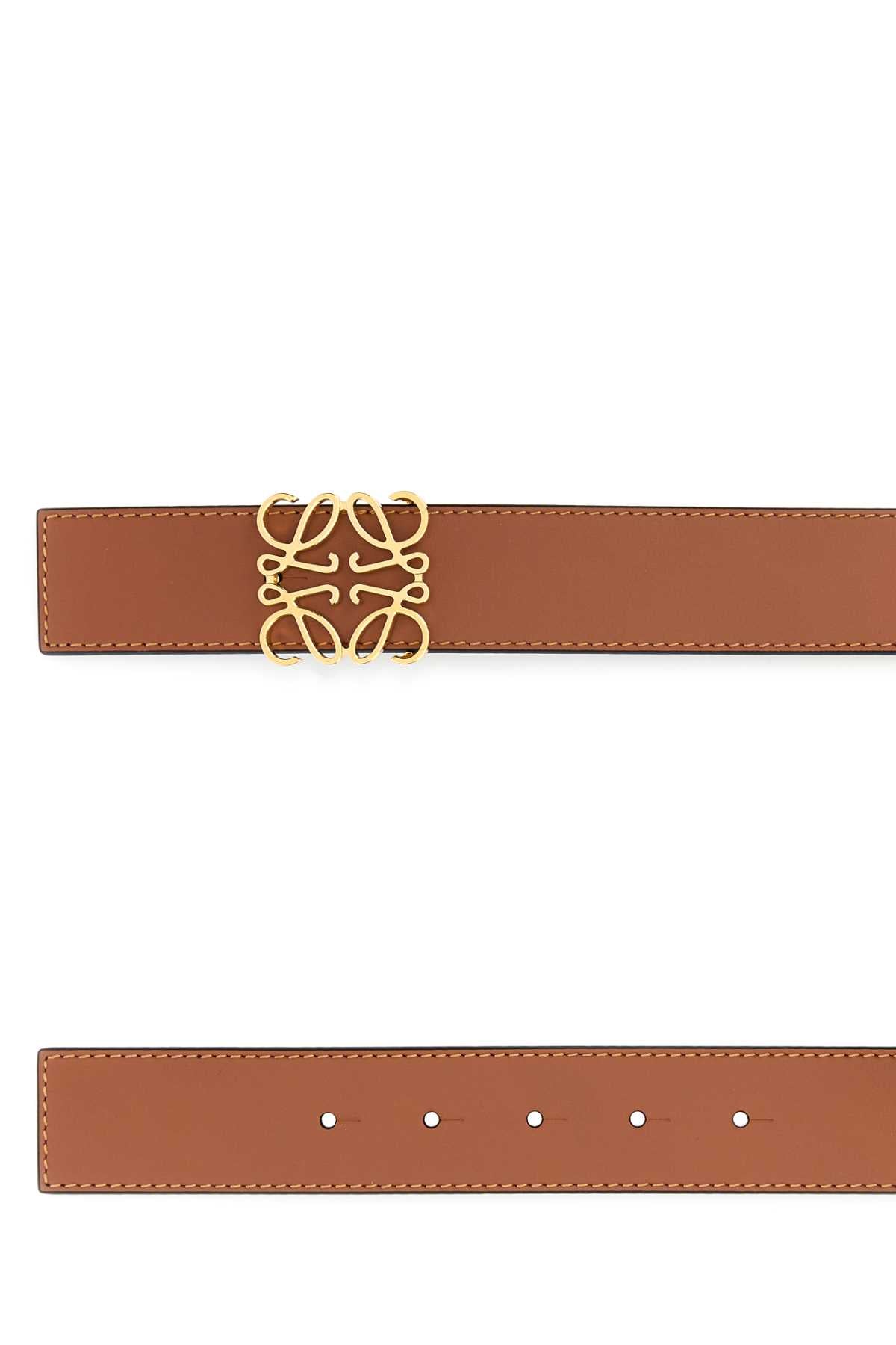Loewe Men Caramel Leather Reversible Anagram Belt LOEWE