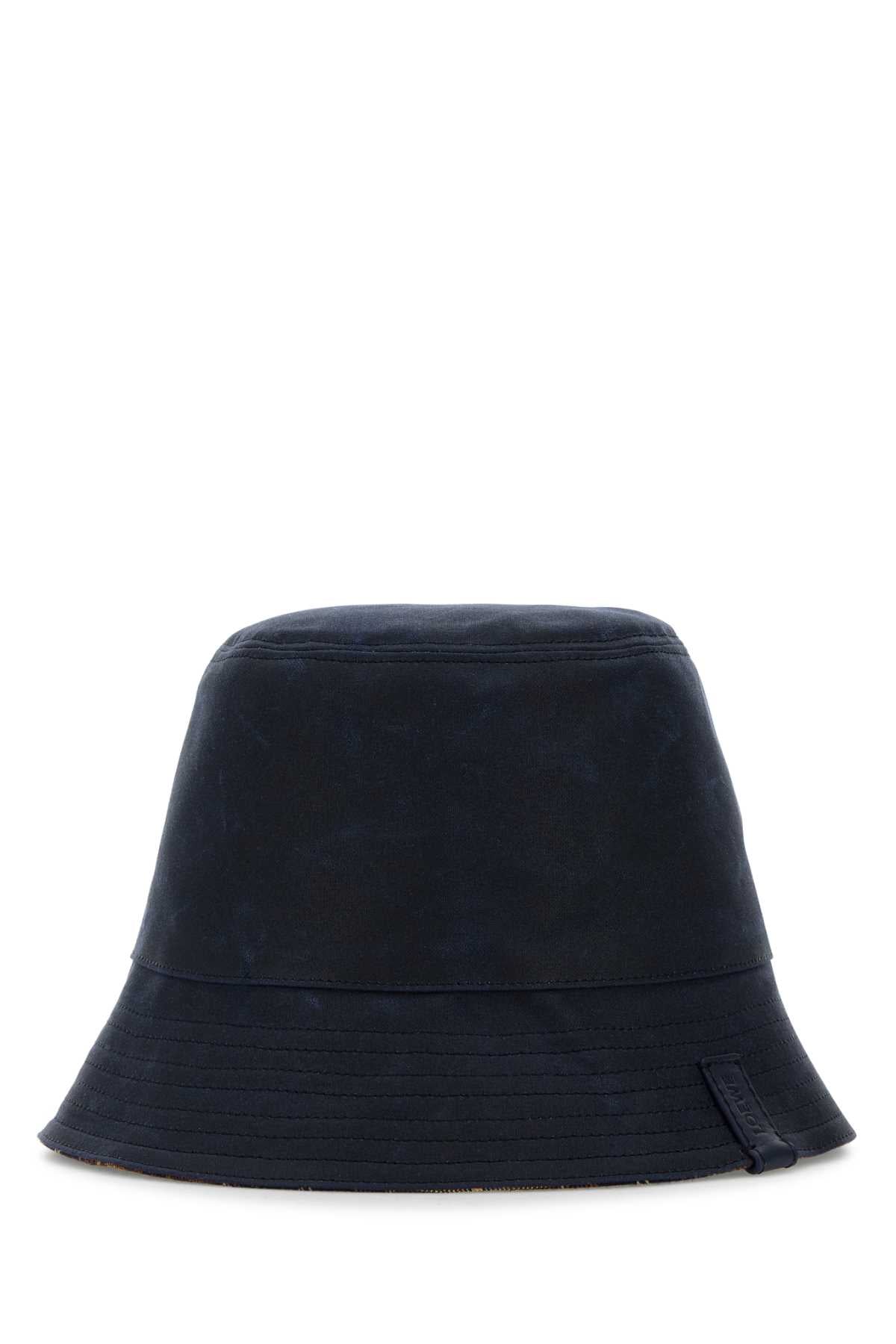 Loewe Men Navy Blue Canvas Reversibile Bucket Hat LOEWE