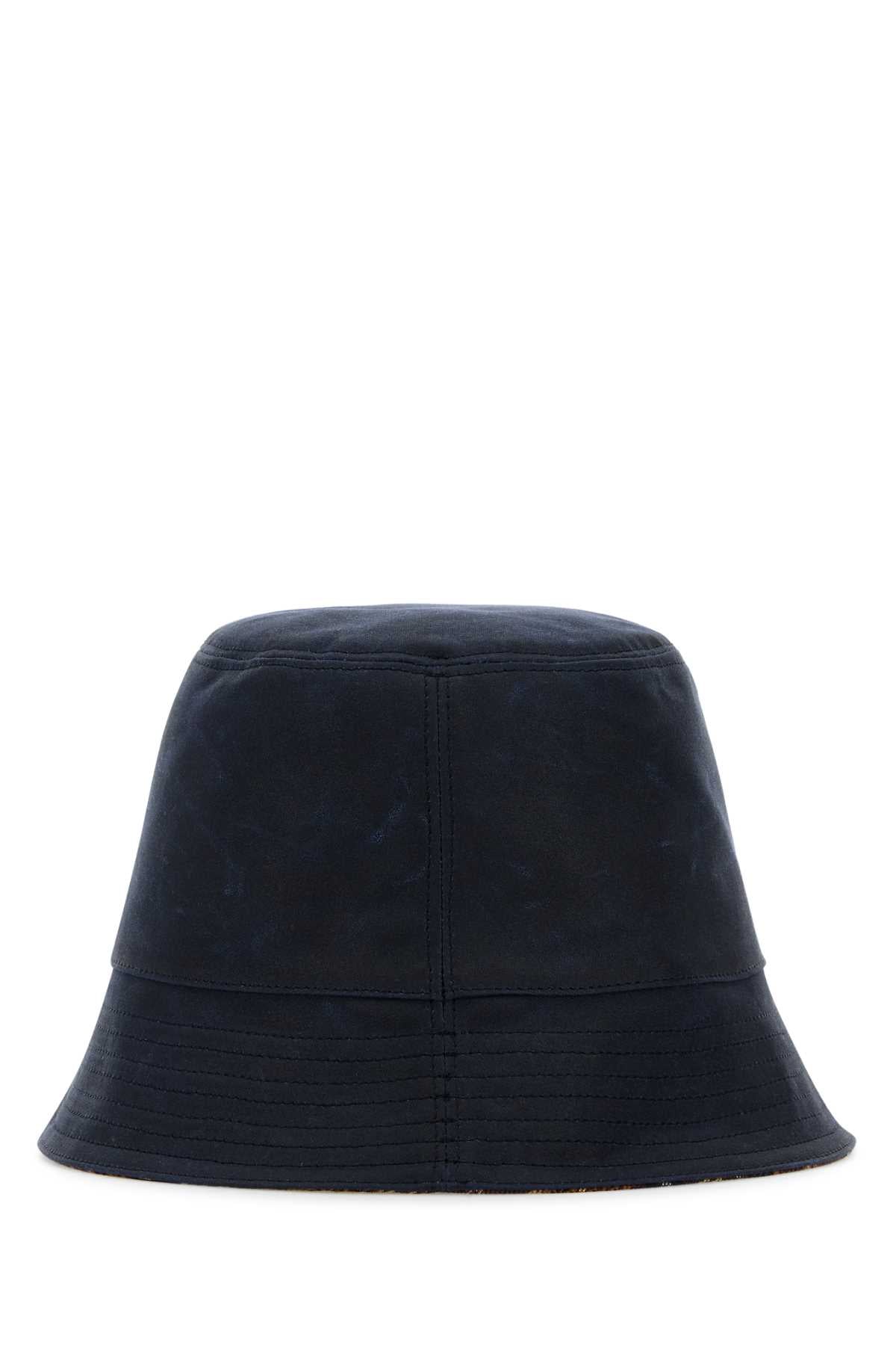 Loewe Men Navy Blue Canvas Reversibile Bucket Hat LOEWE