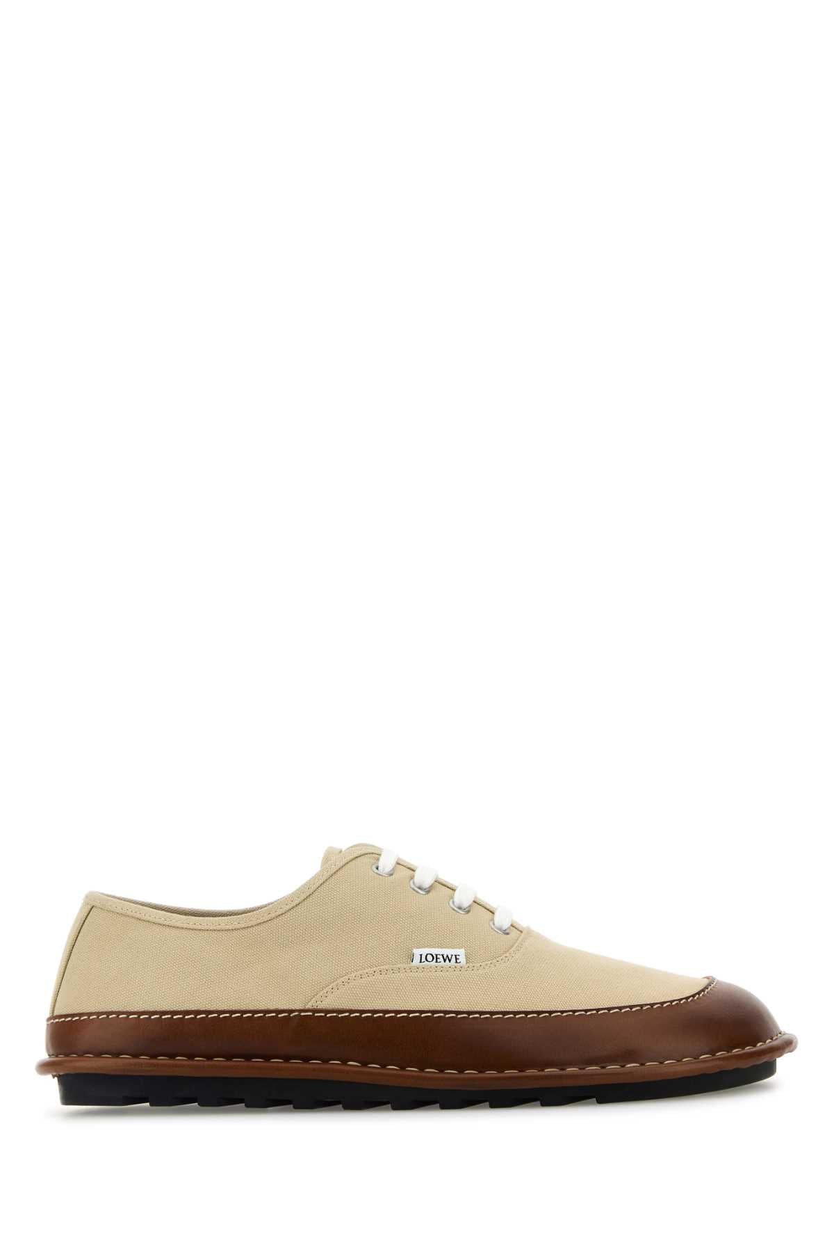 Loewe Men Beige Canvas Bay Sneakers LOEWE