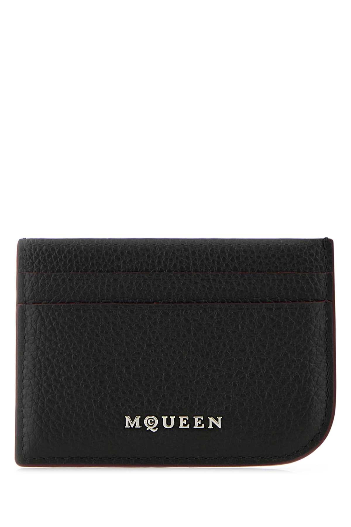 Alexander Mcqueen Men Black Leather Card Holder ALEXANDER MCQUEEN