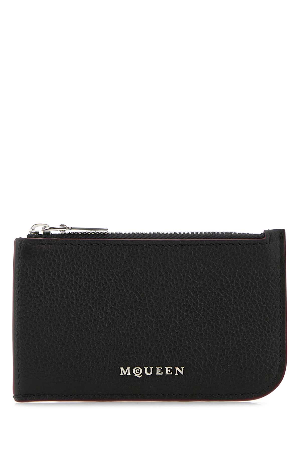 Alexander Mcqueen Men Black Leather Card Holder ALEXANDER MCQUEEN