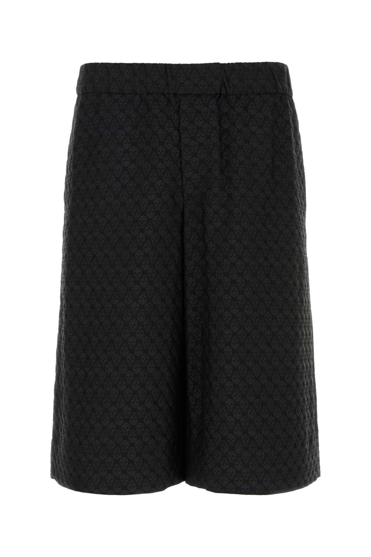 Alexander Mcqueen Men Black Viscose Blend Bermuda Shorts ALEXANDER MCQUEEN