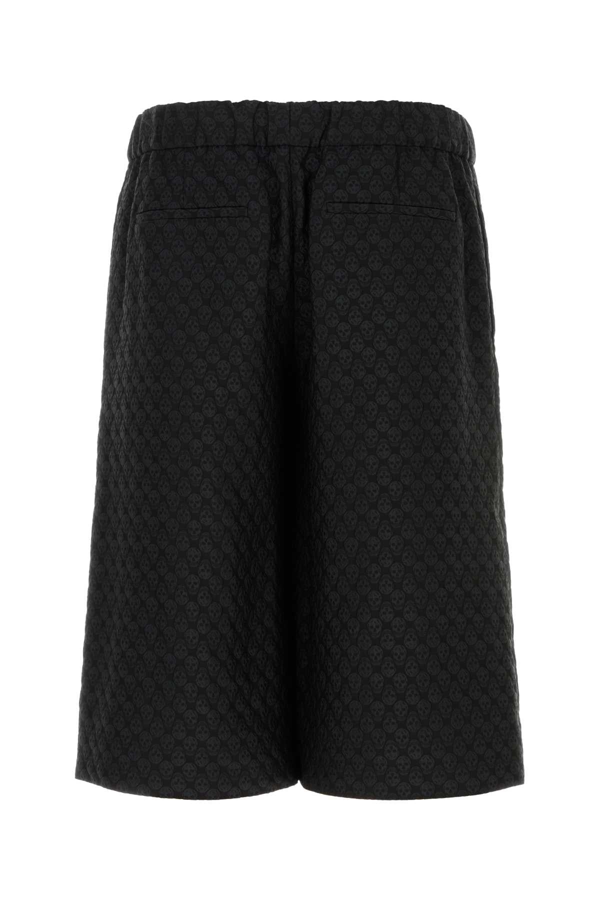 Alexander Mcqueen Men Black Viscose Blend Bermuda Shorts ALEXANDER MCQUEEN