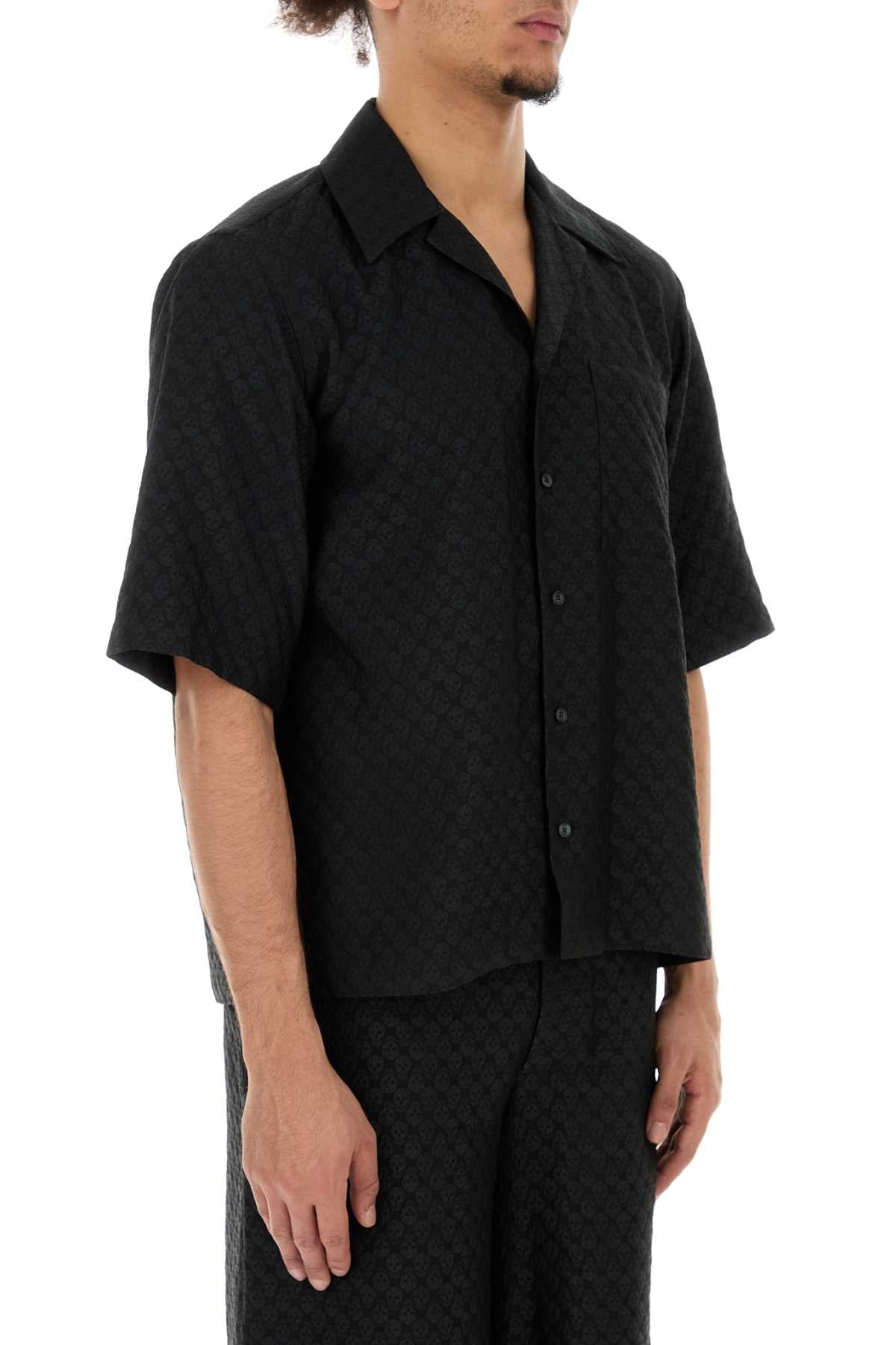 Alexander Mcqueen Men Black Viscose Blend Shirt ALEXANDER MCQUEEN