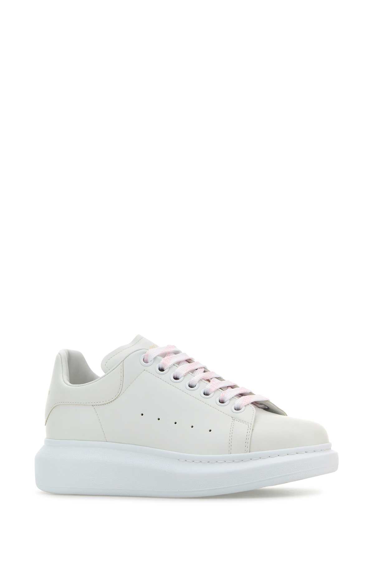 Alexander Mcqueen Women White Leather Sneakers ALEXANDER MCQUEEN