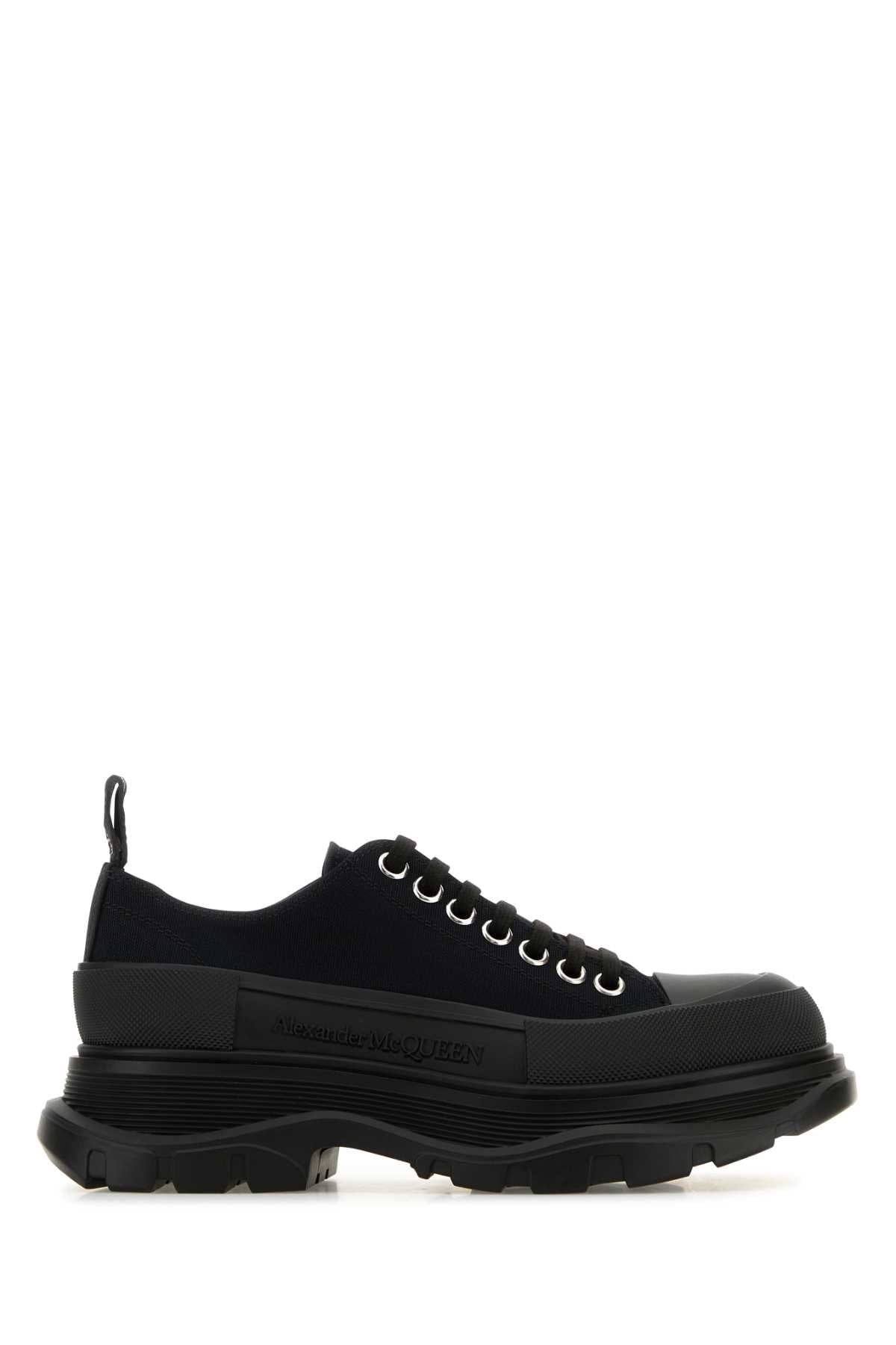 Alexander Mcqueen Women Black Canvas Tread Slick Sneakers ALEXANDER MCQUEEN