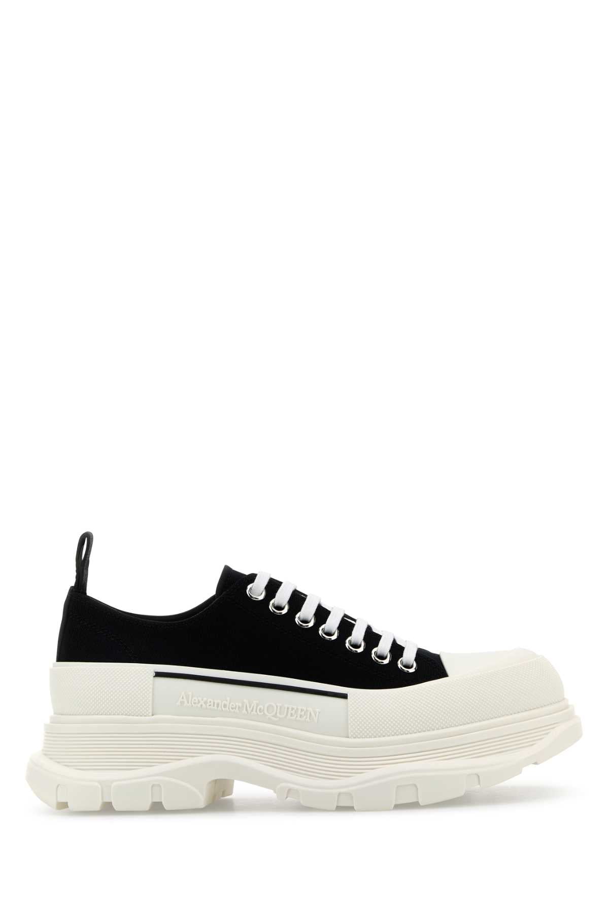 Alexander Mcqueen Women Black Canvas Tread Slick Sneakers ALEXANDER MCQUEEN