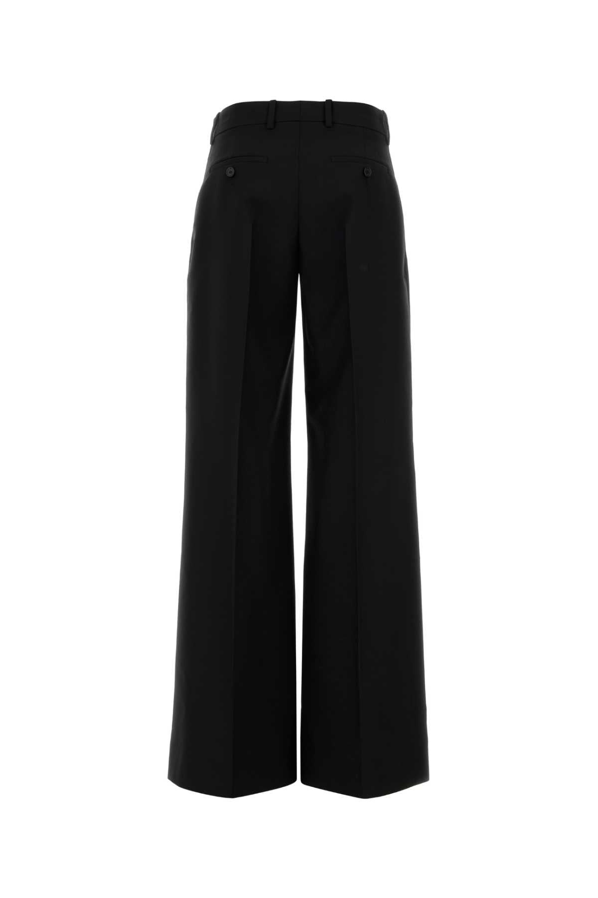 Alexander Mcqueen Women Black Wool Blend Wide-Leg Pant ALEXANDER MCQUEEN