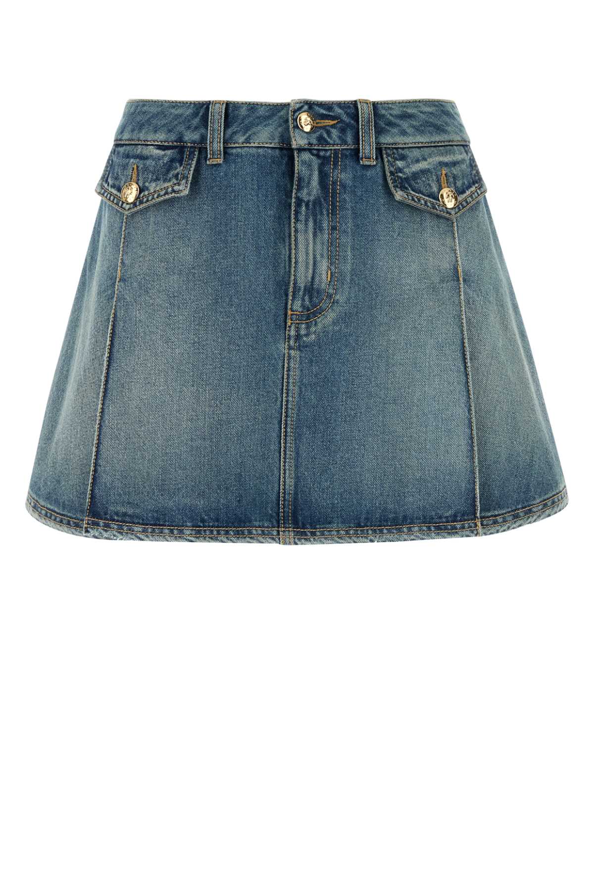 Alexander Mcqueen Women Denim Mini Skirt ALEXANDER MCQUEEN