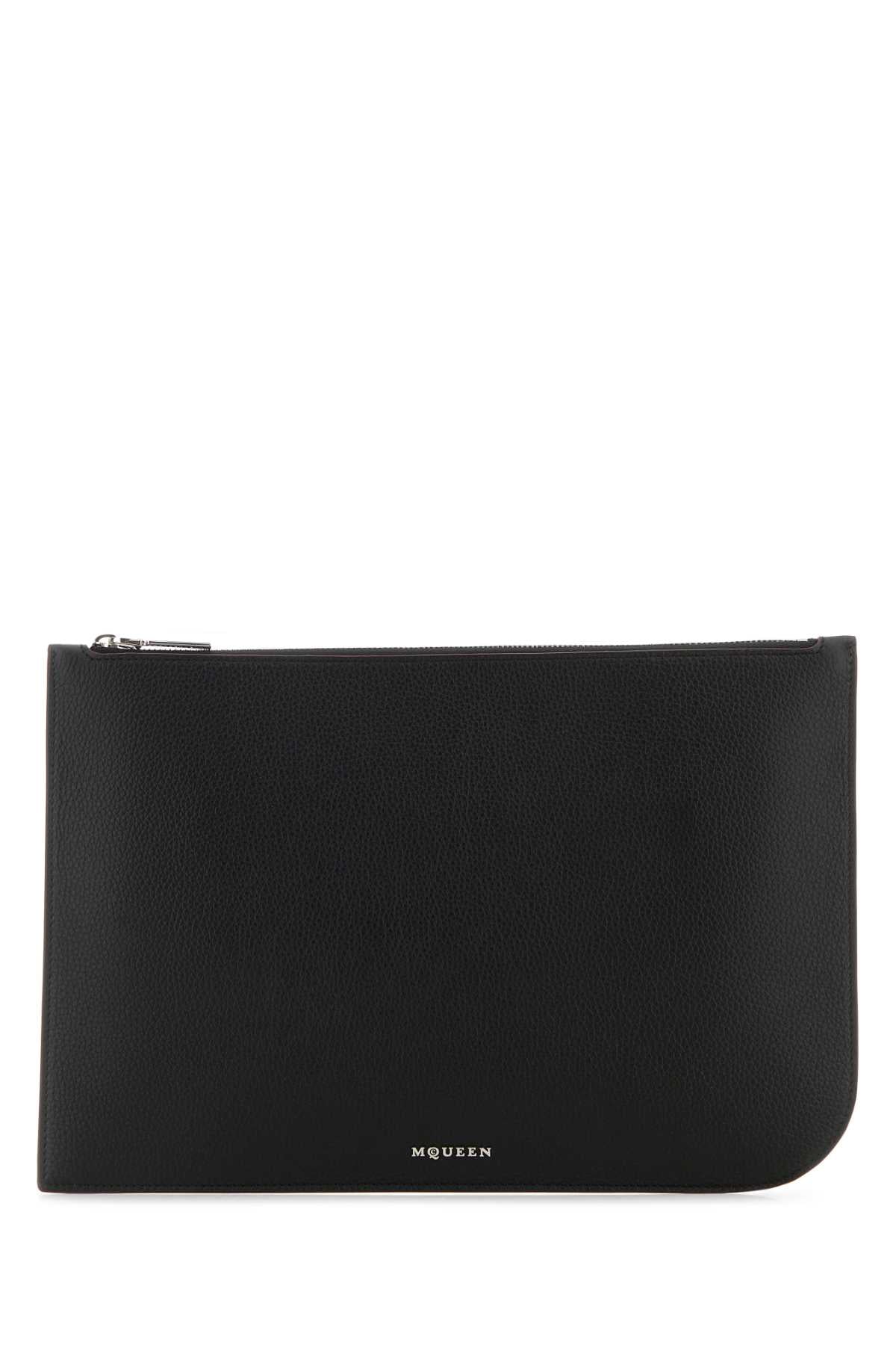 Alexander Mcqueen Men Black Leather Large Sling Pouch ALEXANDER MCQUEEN