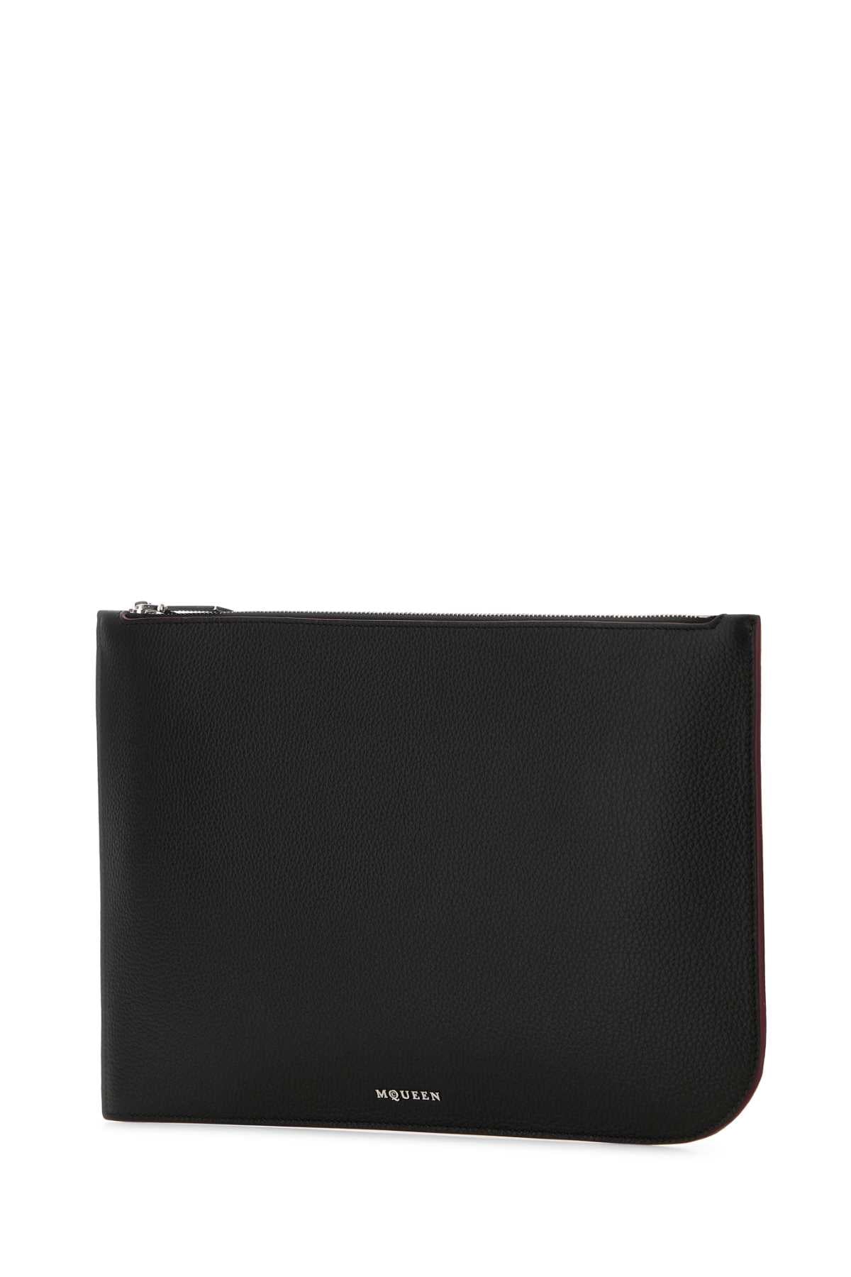 Alexander Mcqueen Men Black Leather Large Sling Pouch ALEXANDER MCQUEEN
