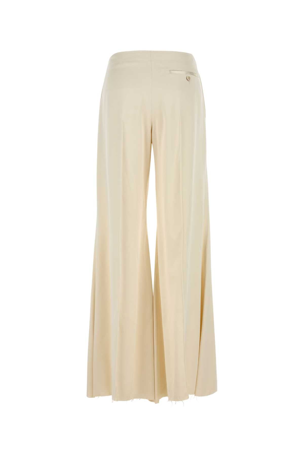 Alexander Mcqueen Women Cream Satin Wide-Leg Pant ALEXANDER MCQUEEN