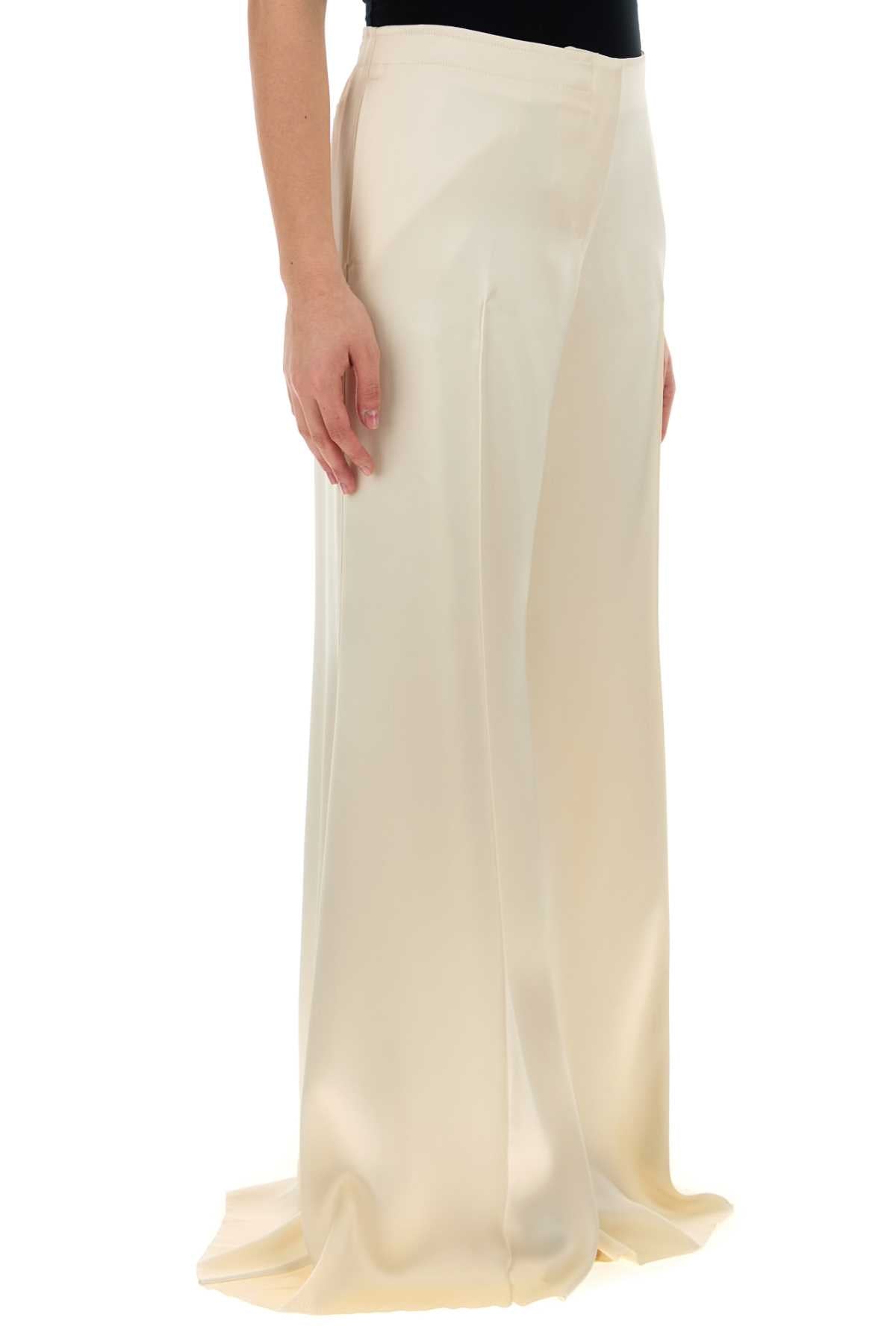 Alexander Mcqueen Women Cream Satin Wide-Leg Pant ALEXANDER MCQUEEN
