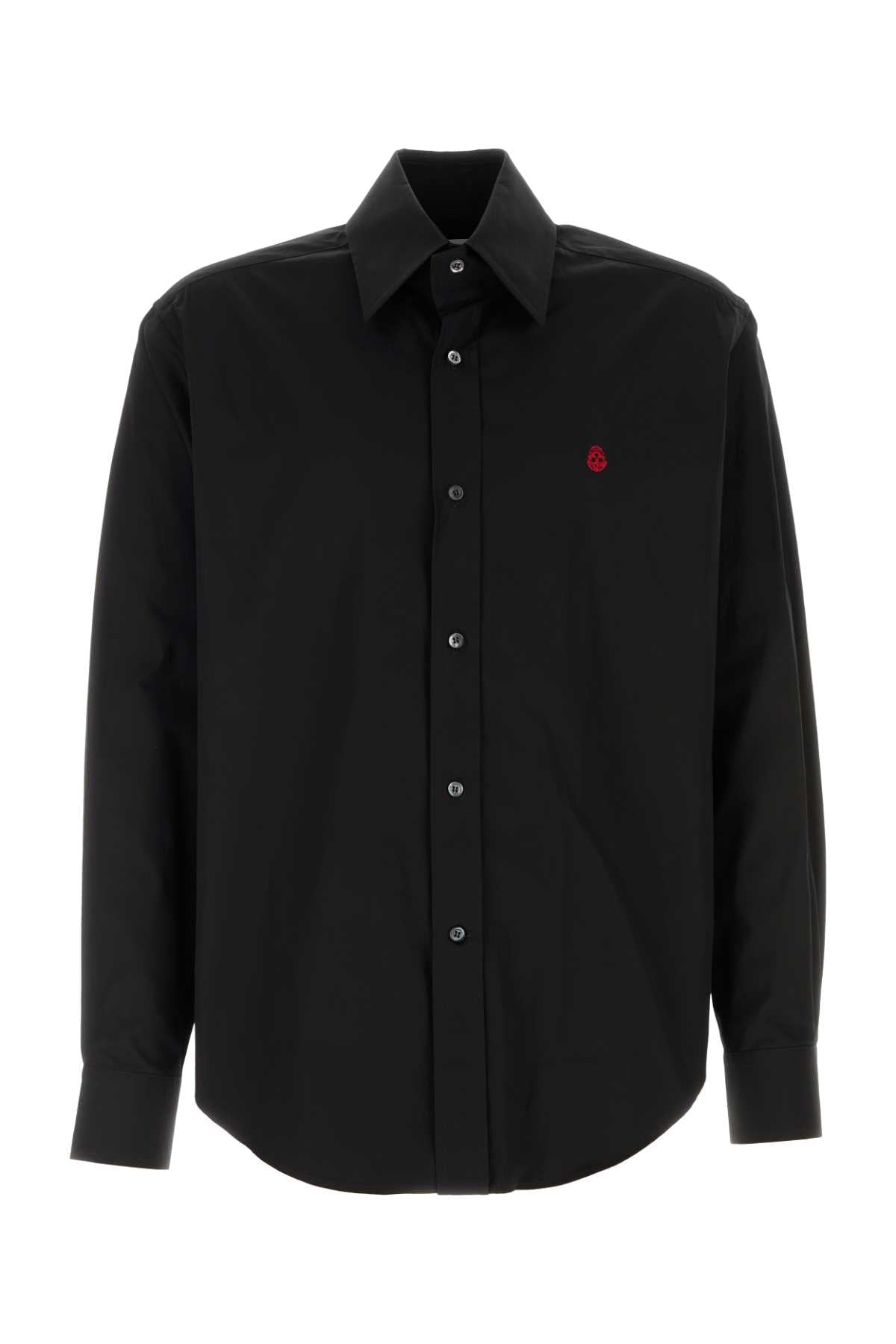 Alexander Mcqueen Men Black Poplin Shirt ALEXANDER MCQUEEN