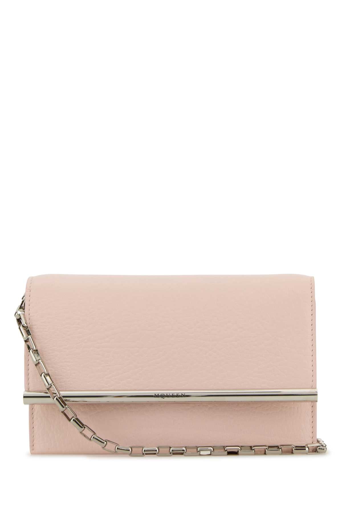 Alexander Mcqueen Women Pink Leather Mini Cross-Bar Clutch ALEXANDER MCQUEEN