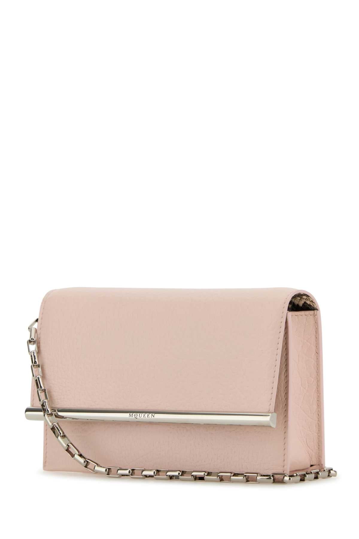 Alexander Mcqueen Women Pink Leather Mini Cross-Bar Clutch ALEXANDER MCQUEEN