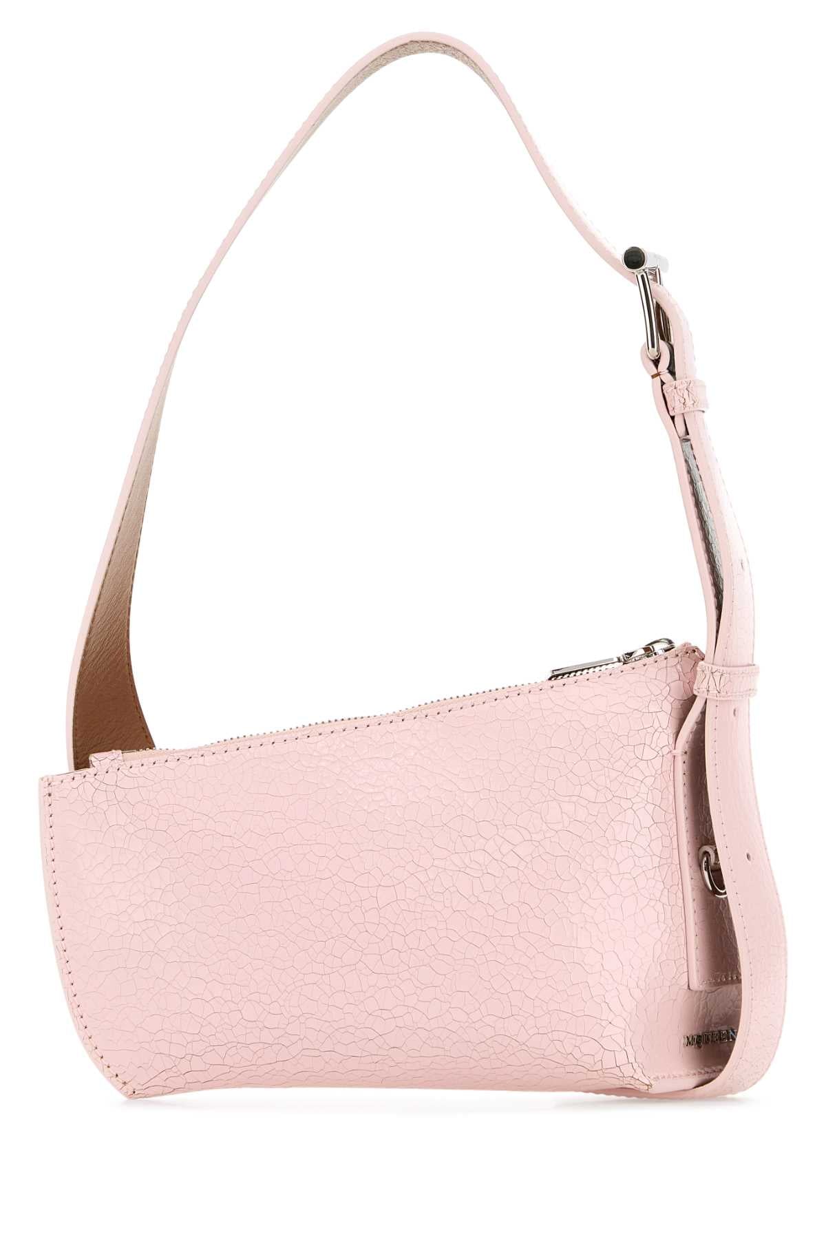 Alexander Mcqueen Women Pink Leather Sling T-Bar Crossbody Bag ALEXANDER MCQUEEN