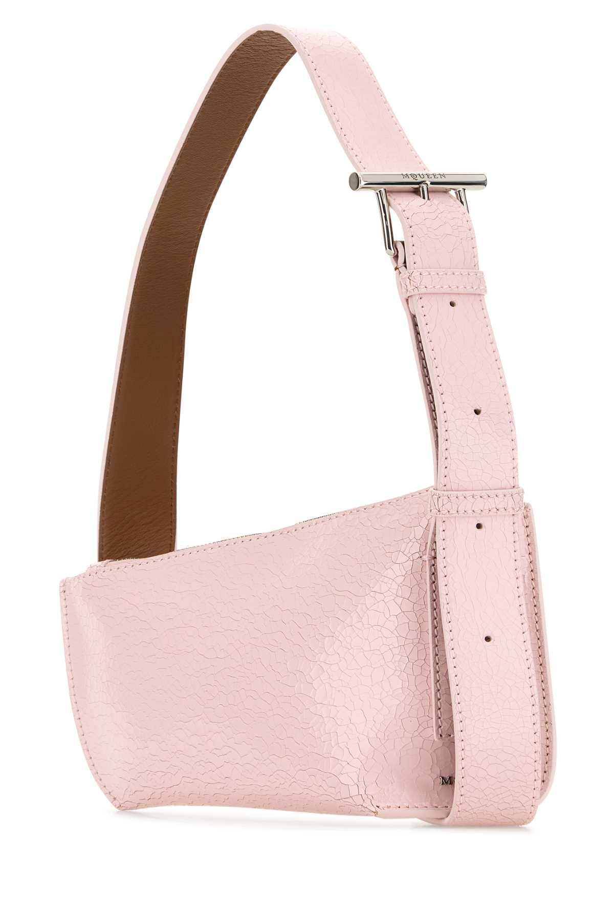 Alexander Mcqueen Women Pink Leather Sling T-Bar Crossbody Bag ALEXANDER MCQUEEN