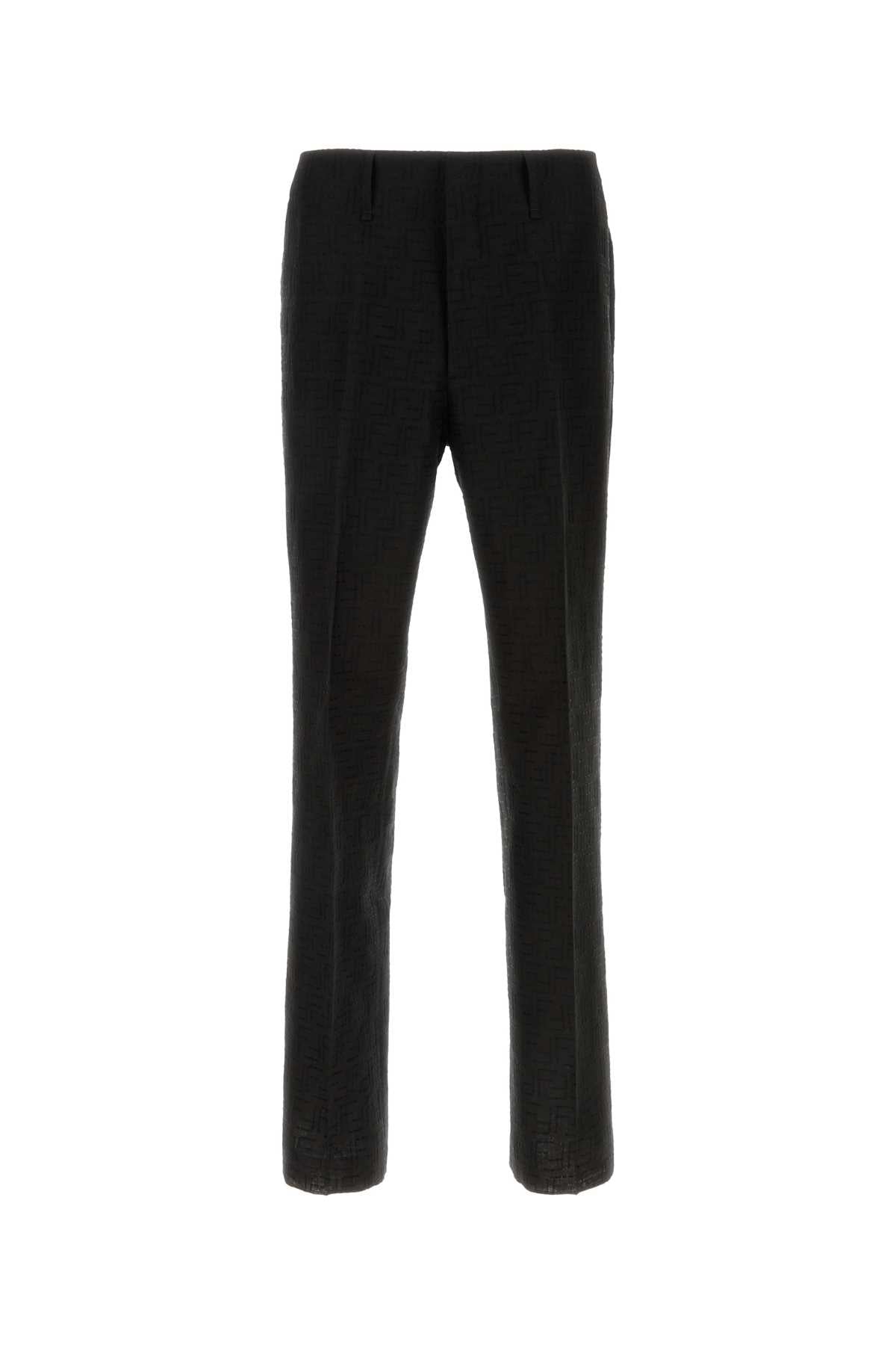 Fendi Men Black Linen Blend Pant FENDI