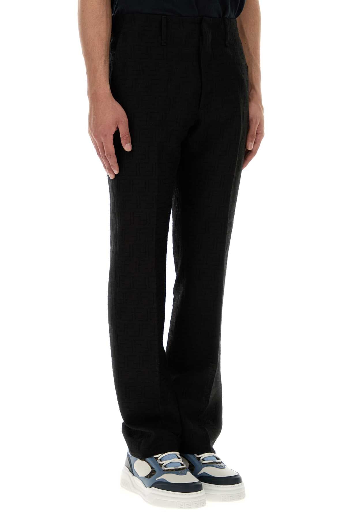 Fendi Men Black Linen Blend Pant FENDI