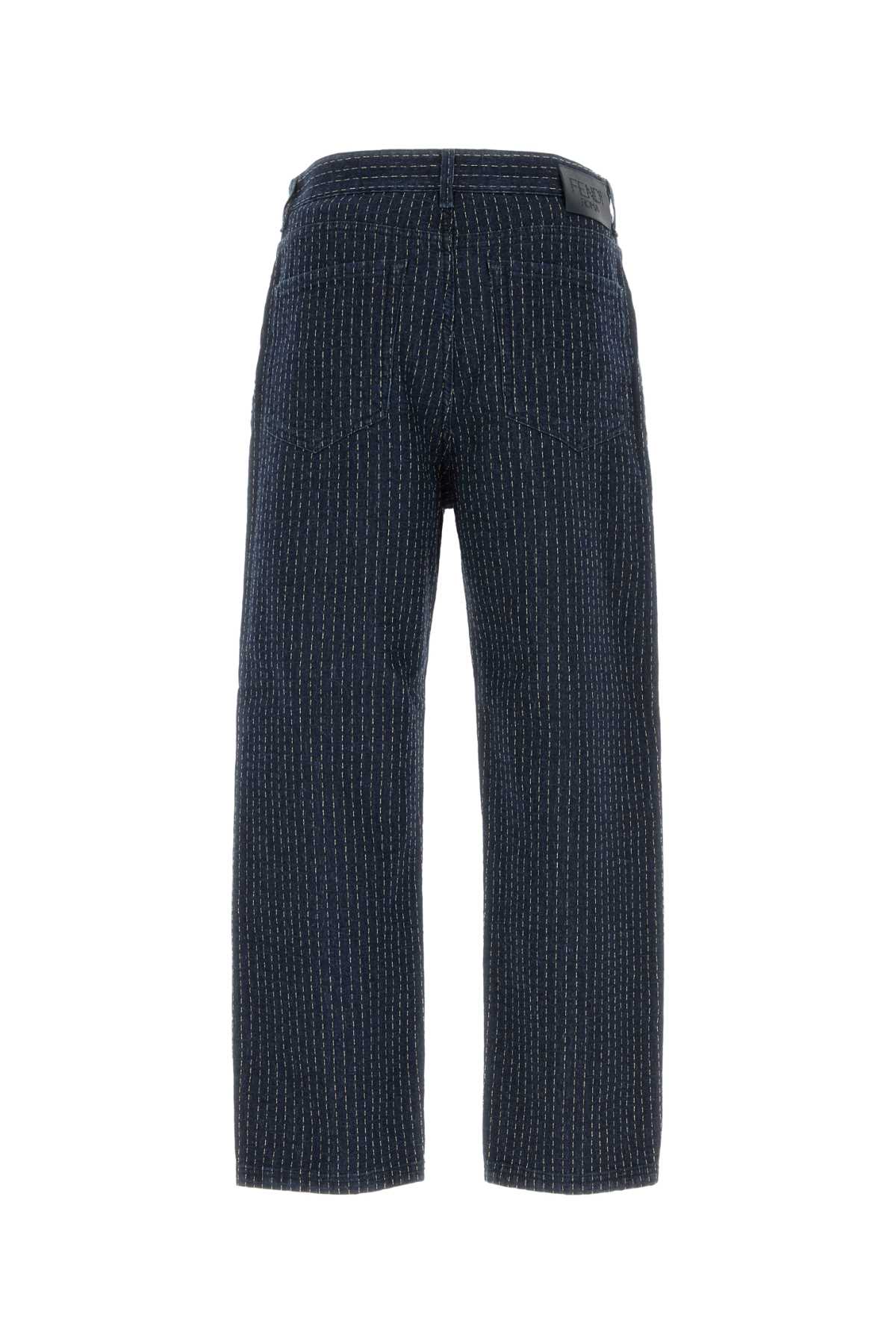 Fendi Men Embroidered Stretch Denim Jeans FENDI