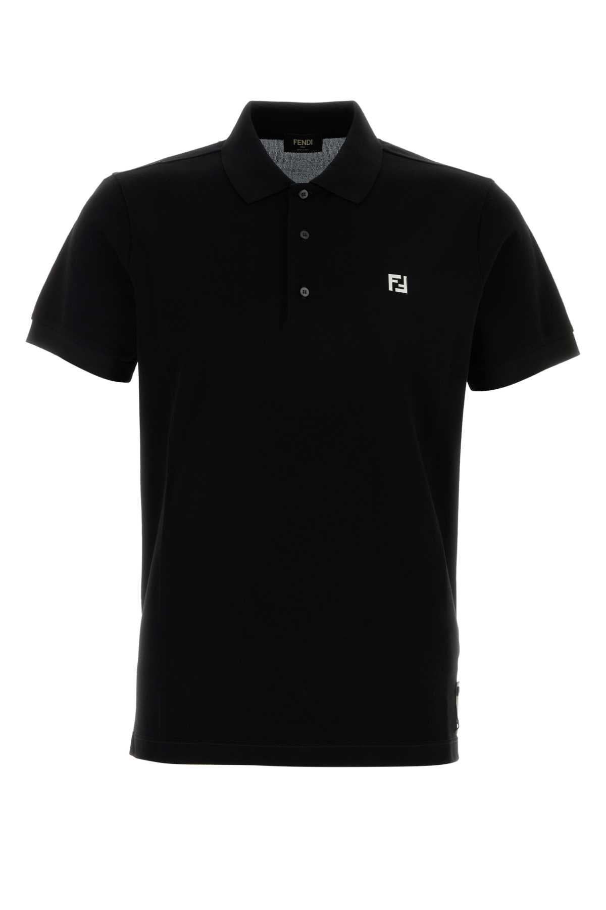 Fendi Men Black Piquet Polo Shirt FENDI