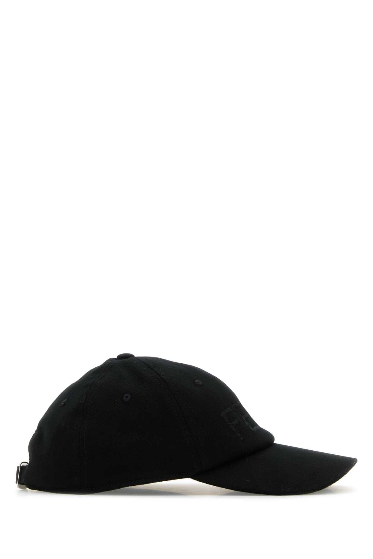 Fendi Men Black Stretch Cotton Baseball Cap FENDI