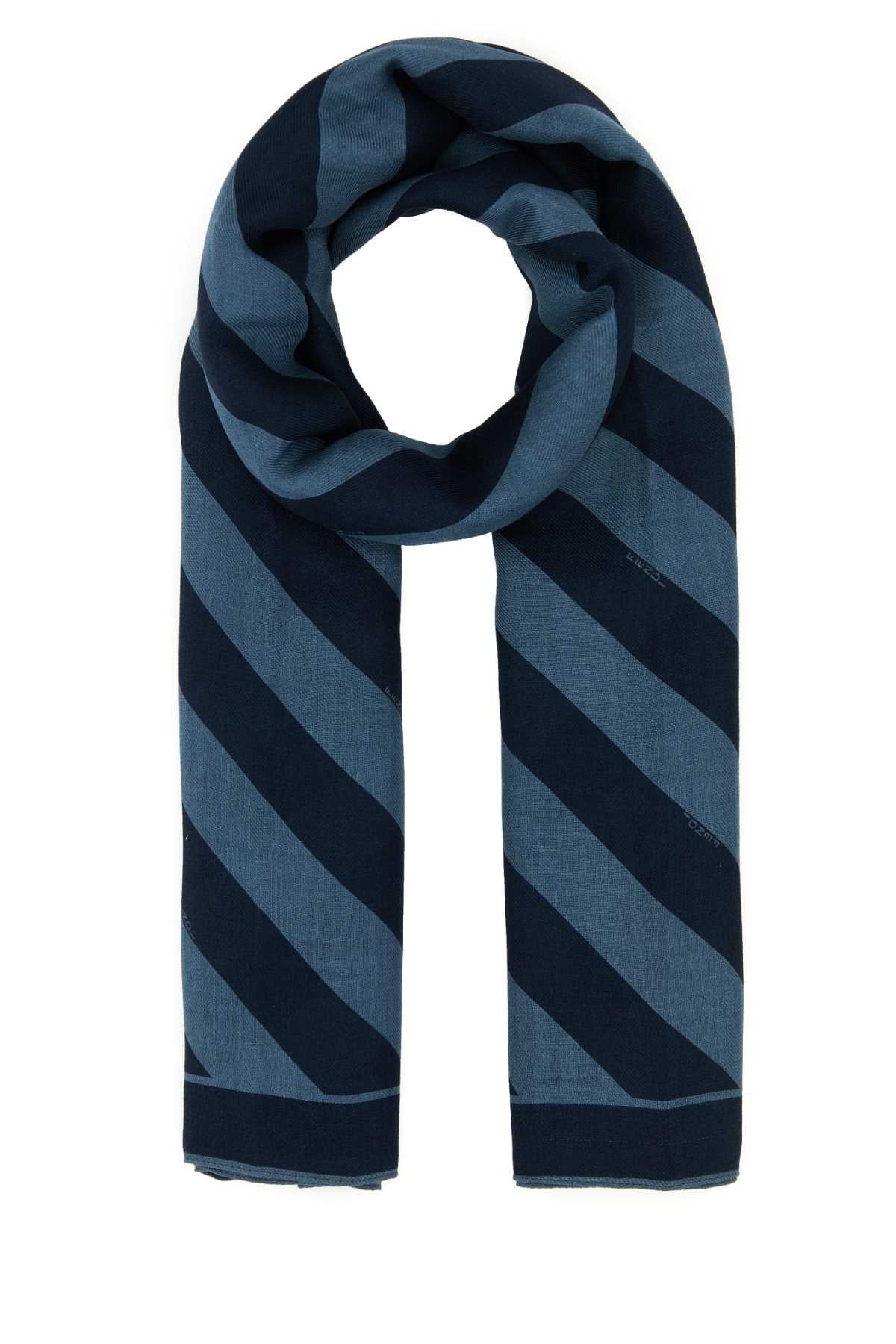 Fendi Men Embroidered Wool And Linen Scarf FENDI