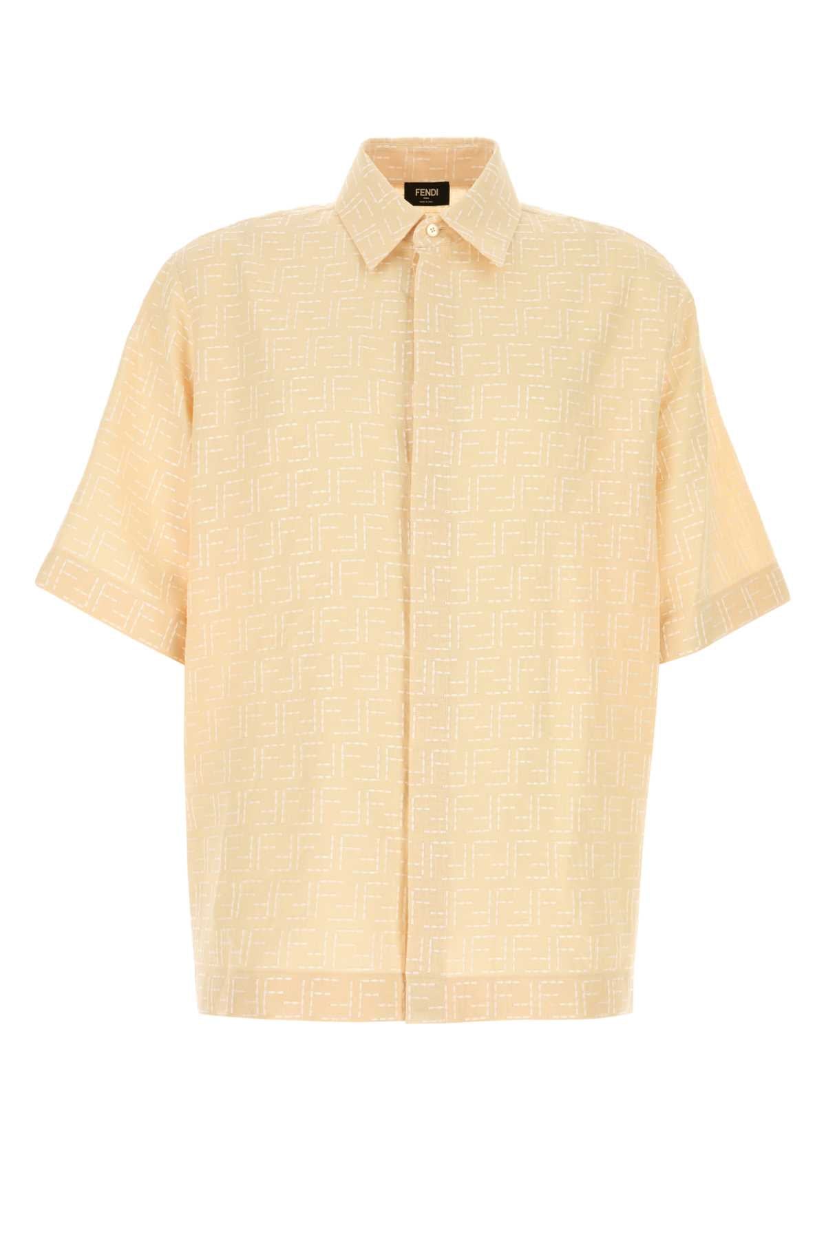 Fendi Men Cream Linen Blend Shirt FENDI