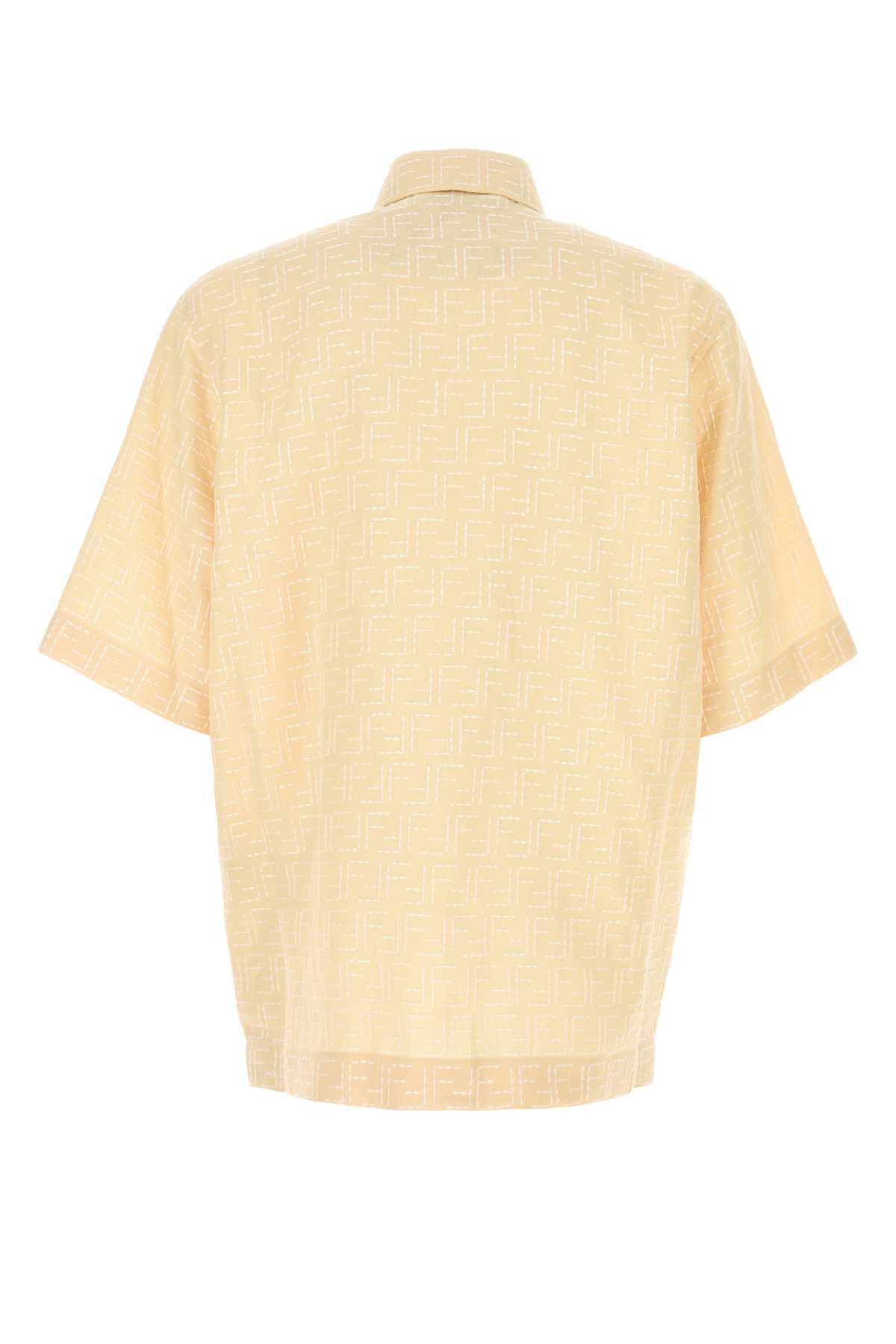 Fendi Men Cream Linen Blend Shirt FENDI