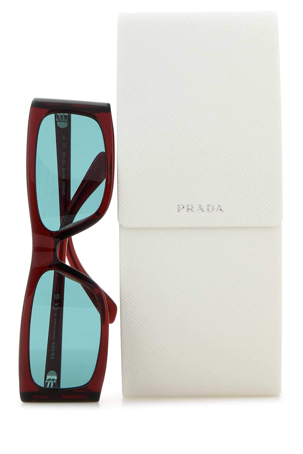 Prada Men Burgundy Acetate Opr B03s Sunglasses PRADA