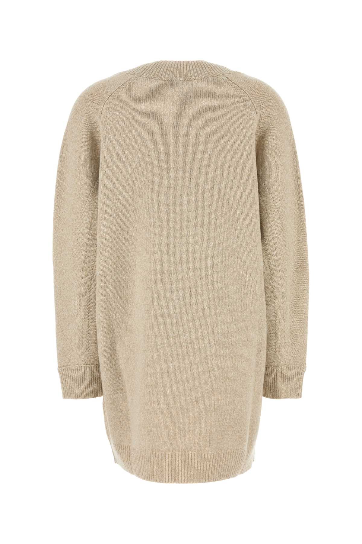 Versace Women Melange Beige Wool Blend Sweater Dress VERSACE