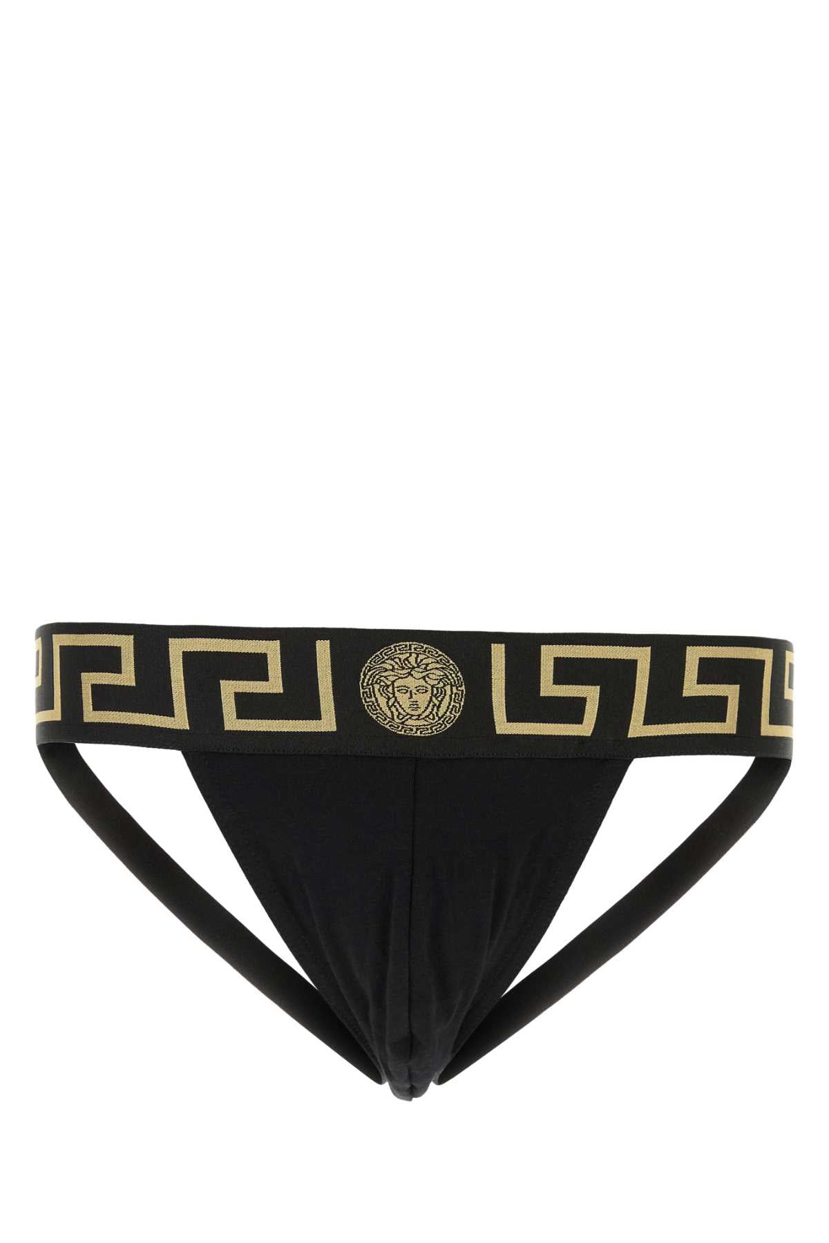 Versace Men Black Stretch Cotton Brief VERSACE