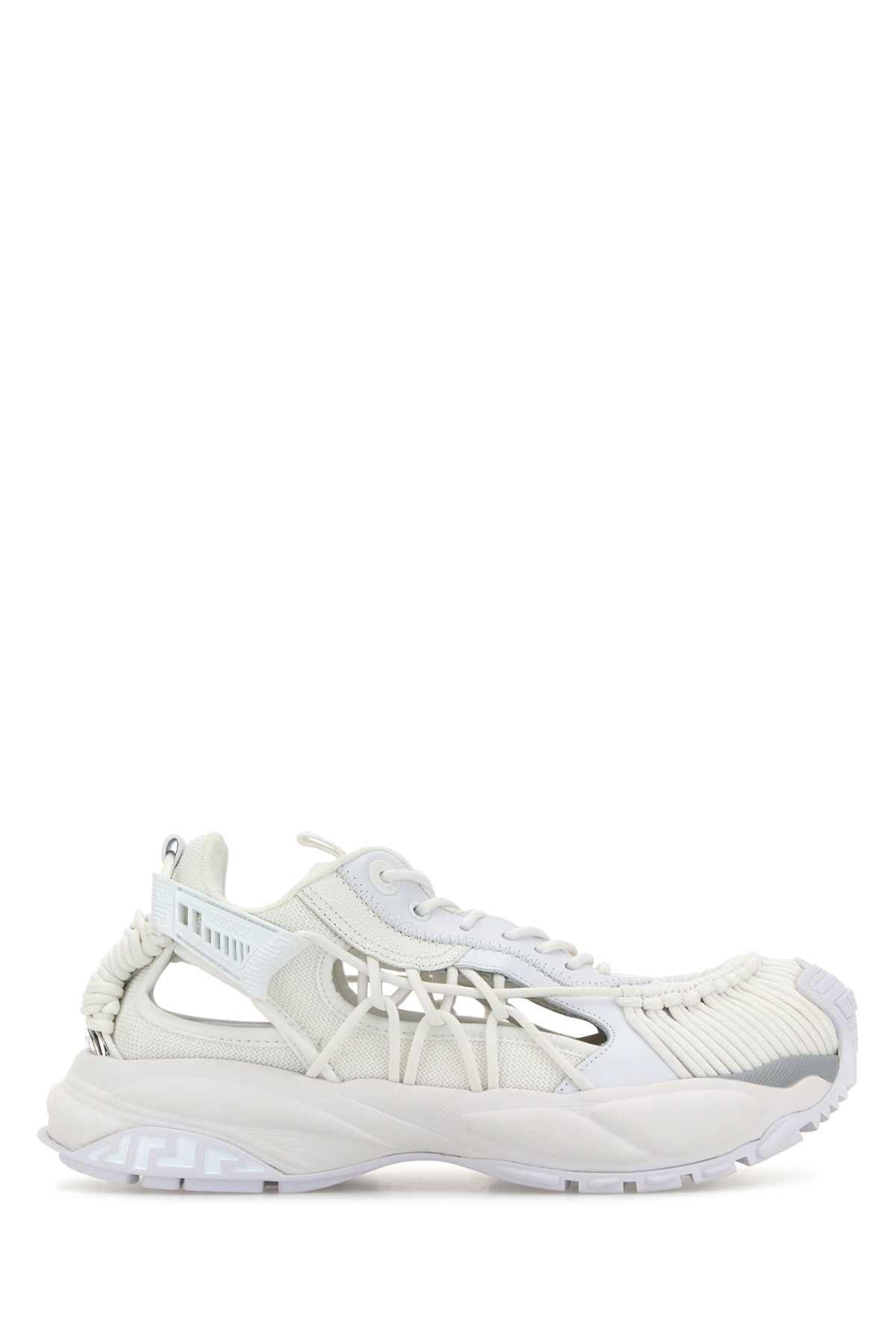 Versace Men White Leather And Fabric Versace Mercury M_Vs_01 Sneakers VERSACE