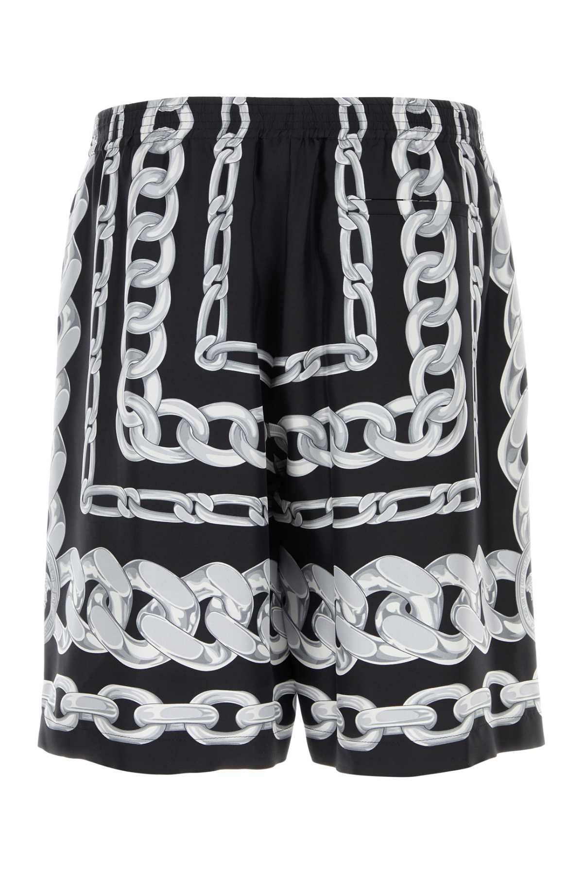 Versace Men Printed Silk Bermuda Shorts VERSACE
