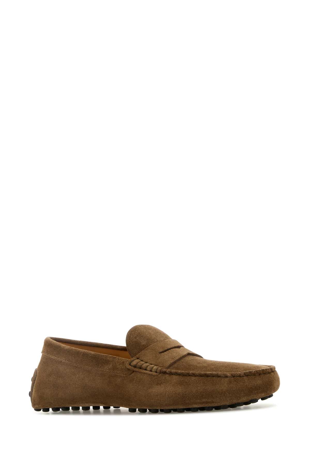 Tod's Men Brown Suede Loafers TOD'S