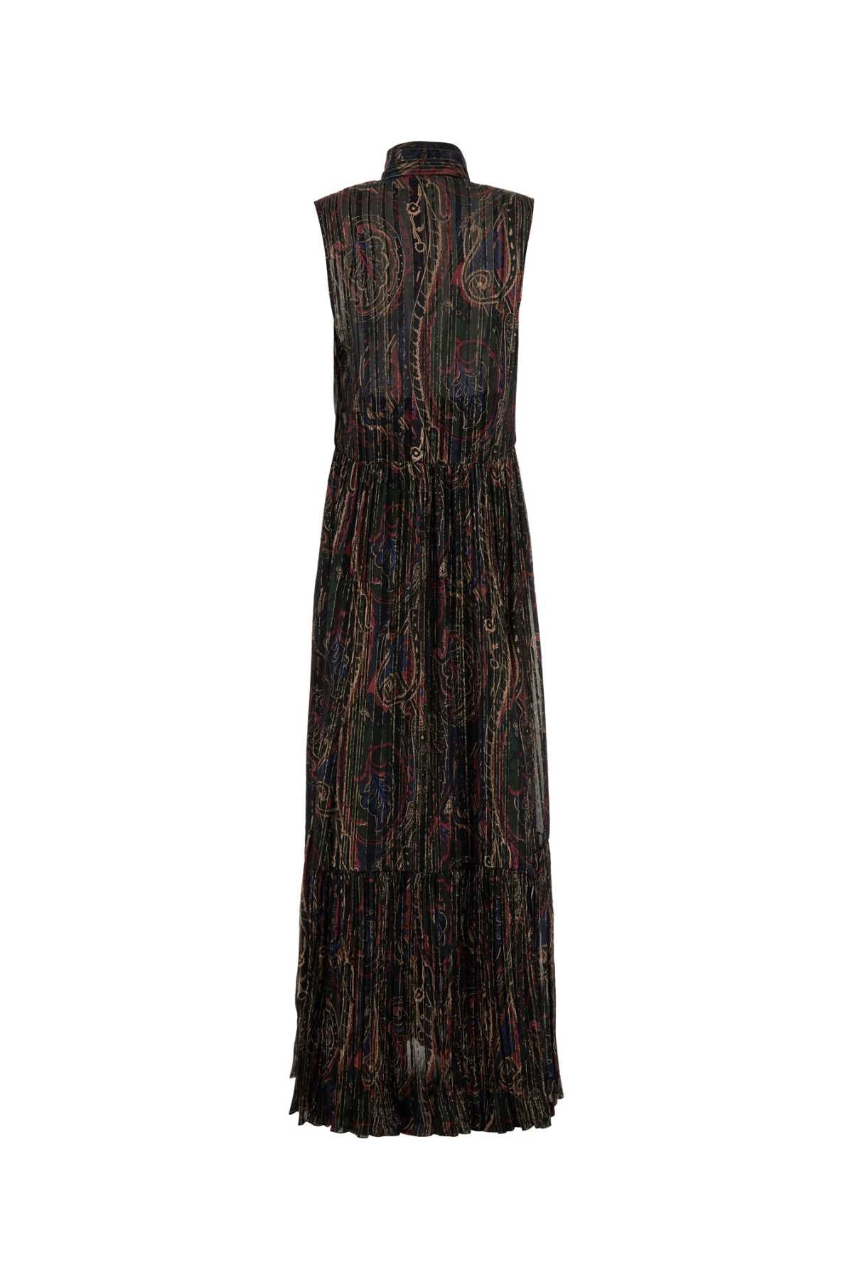 Saint Laurent Women Printed Silk Blend Long Dress SAINT LAURENT