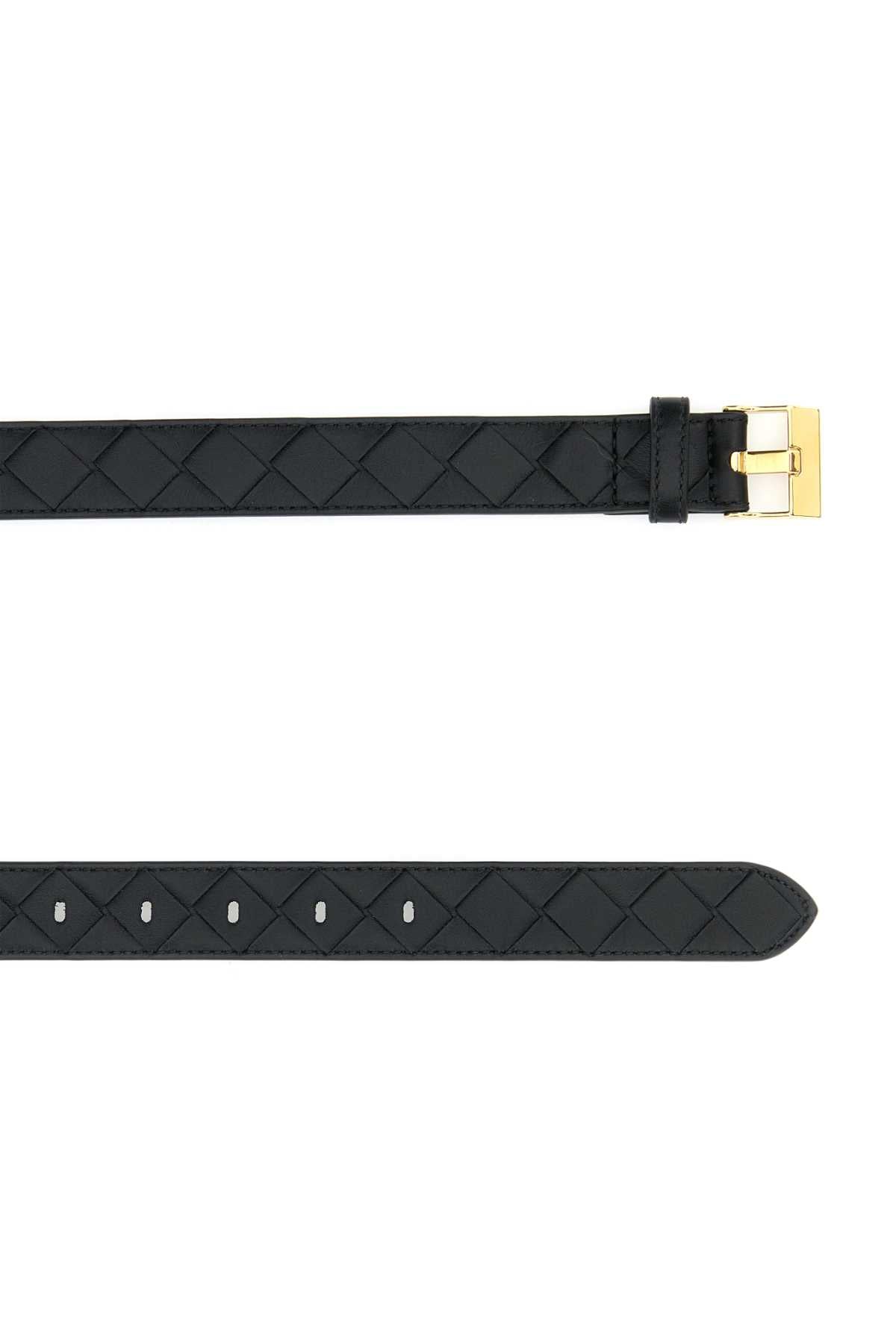Bottega Veneta Women Black Leather Watch Belt BOTTEGA VENETA