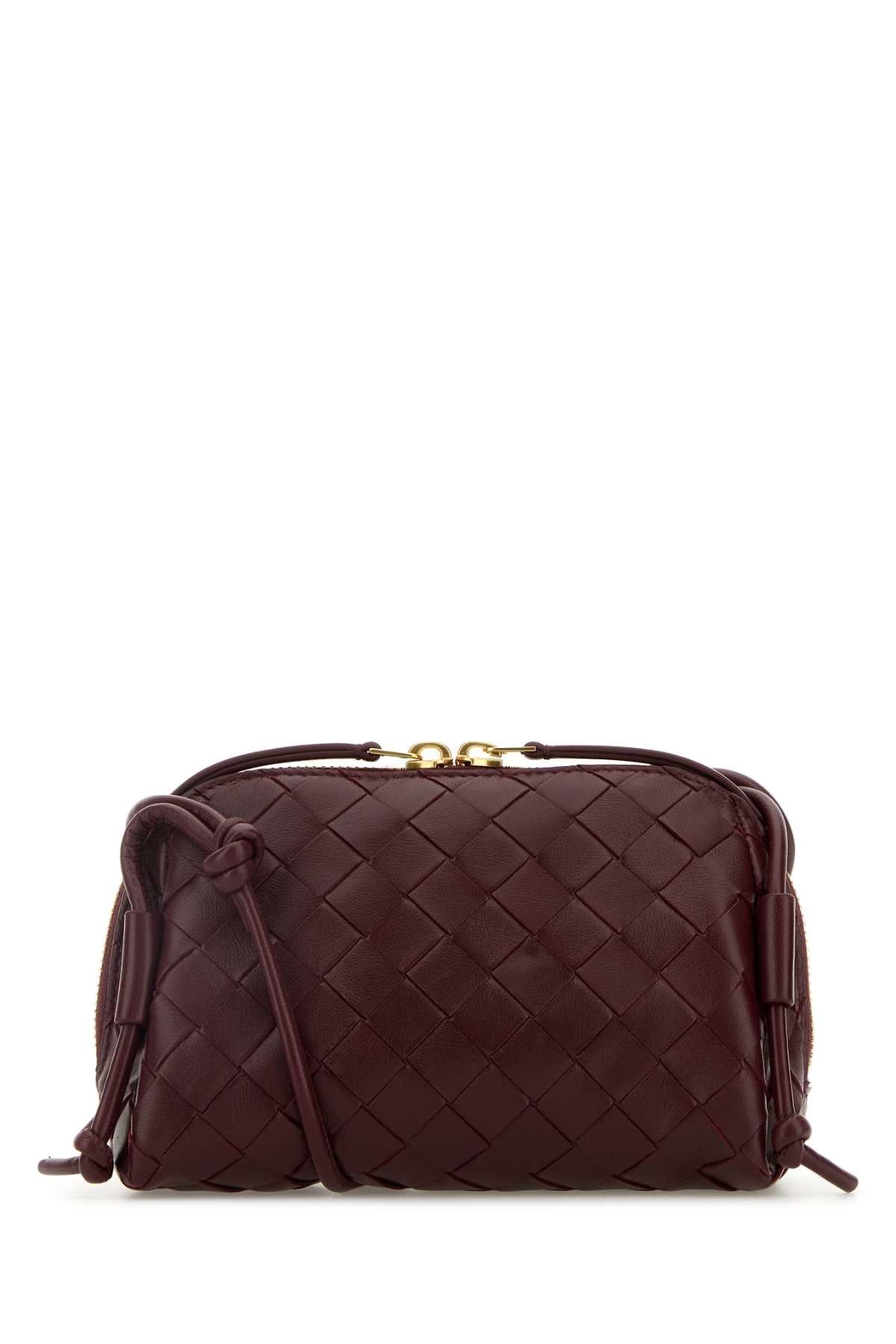 Bottega Veneta Women Burgundy Leather Concert Crossbody Bag BOTTEGA VENETA