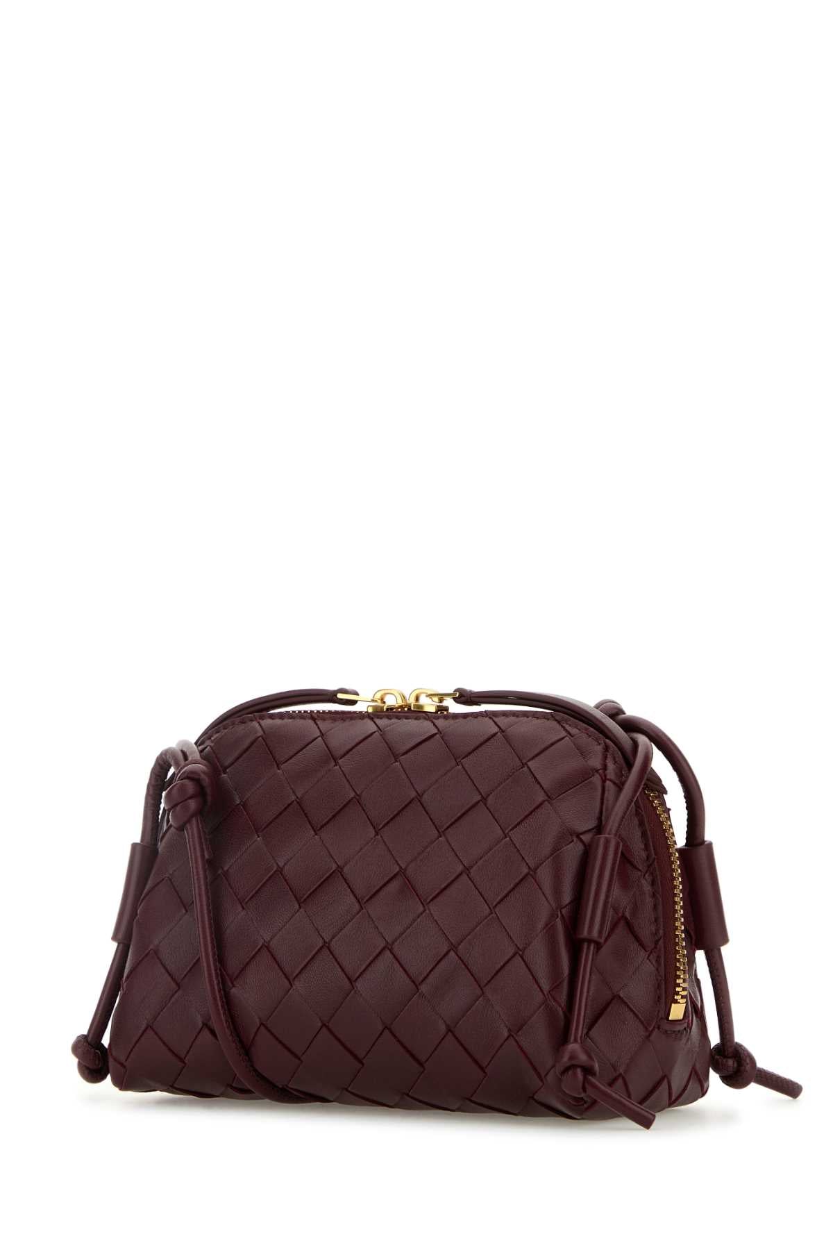 Bottega Veneta Women Burgundy Leather Concert Crossbody Bag BOTTEGA VENETA