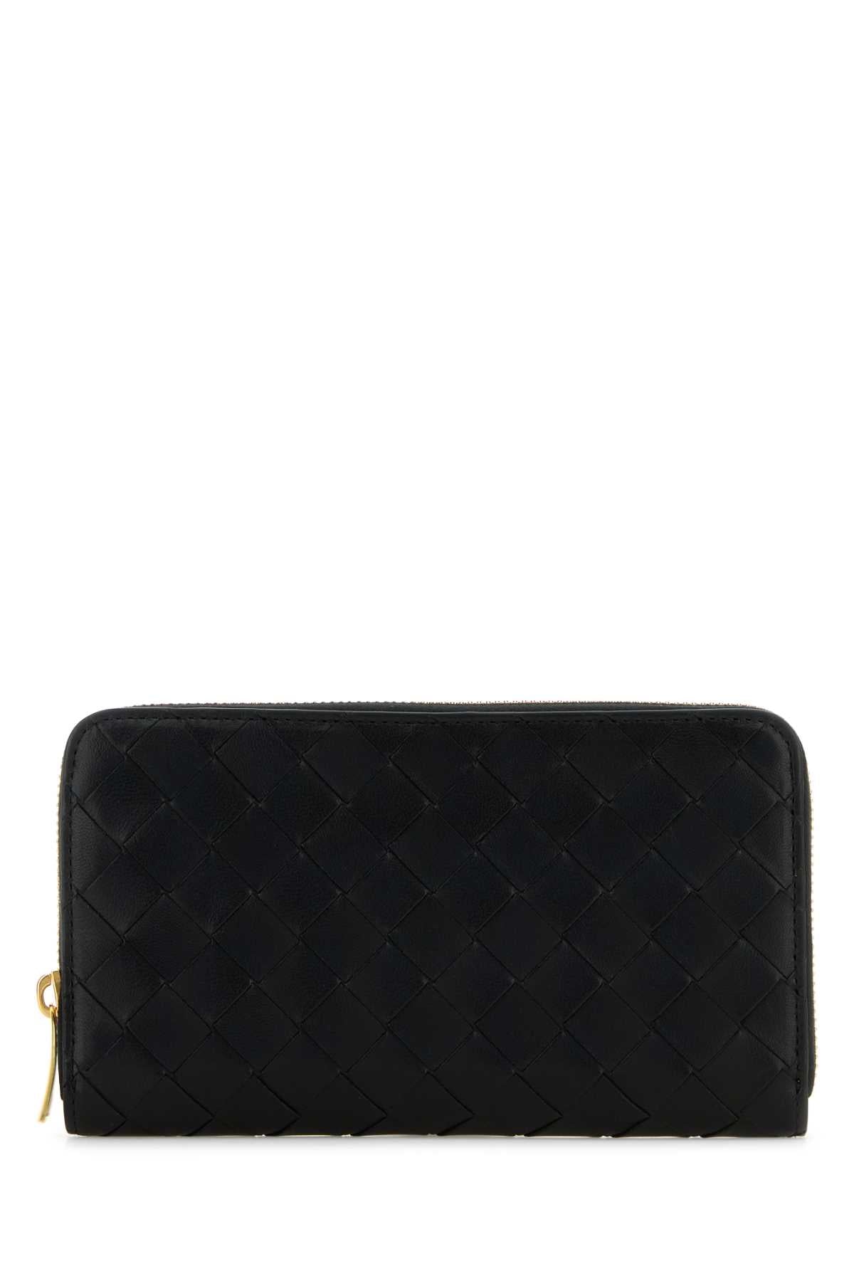 Bottega Veneta Women Black Leather Intrecciato Wallet BOTTEGA VENETA